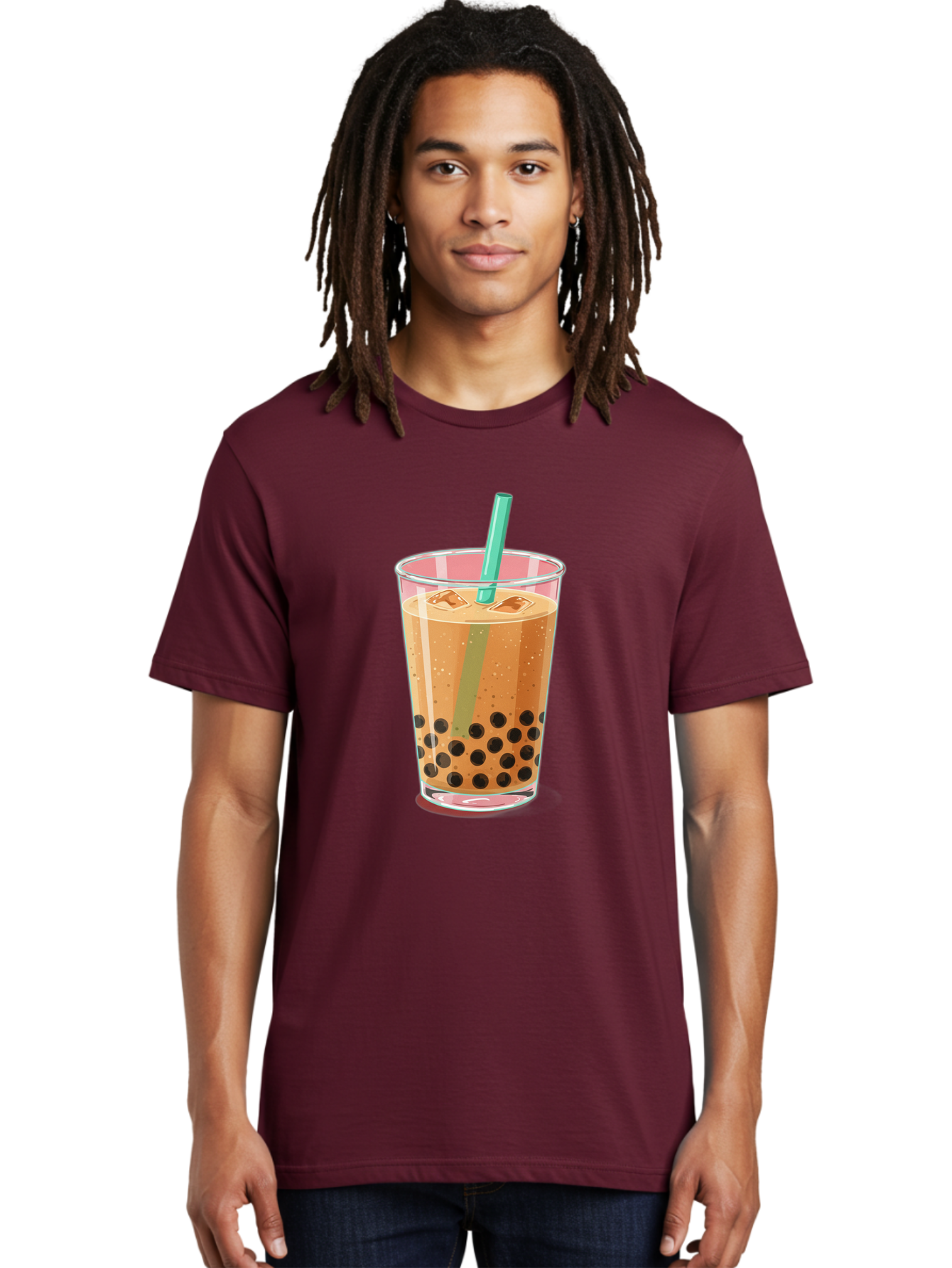 Bubble-Tea-2 Men'S Graphic Tee, 100% Cotton, Comfortable Casual Summer Wear, Machine Washable, Vintage Camera, Old Camera, Antique Camera, Black Camera, Classic Photography, Photography Equipment, Nostalgic Device, Film Camera, Camera Art Bal889