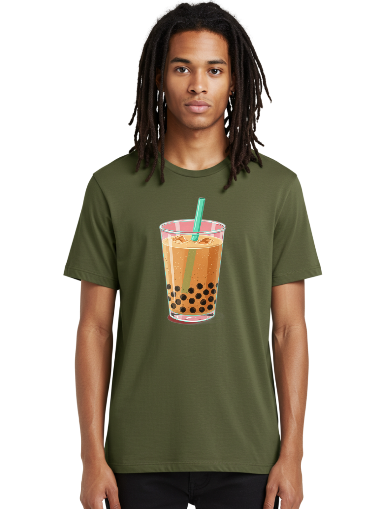 Bubble-Tea-2 Men'S Graphic Tee, 100% Cotton, Comfortable Casual Summer Wear, Machine Washable, Vintage Camera, Old Camera, Antique Camera, Black Camera, Classic Photography, Photography Equipment, Nostalgic Device, Film Camera, Camera Art Bal889