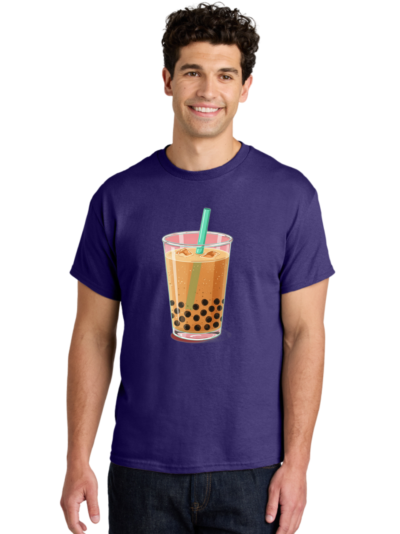Bubble-Tea-2 Men'S Graphic Tee, 100% Cotton, Comfortable Casual Summer Wear, Machine Washable, Vintage Camera, Old Camera, Antique Camera, Black Camera, Classic Photography, Photography Equipment, Nostalgic Device, Film Camera, Camera Art Bal889