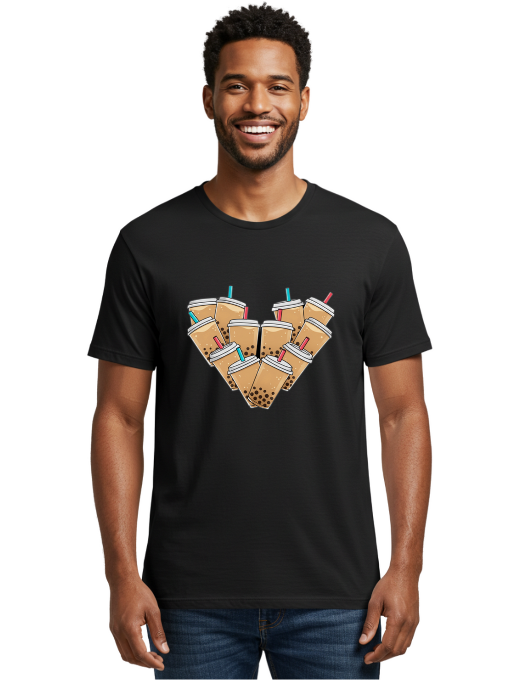 Bubble-Tea-3 Men'S Graphic Tee, 100% Cotton, Comfortable Casual Summer Wear, Machine Washable, Vintage Camera, Old Camera, Antique Camera, Black Camera, Classic Photography, Photography Equipment, Nostalgic Device, Film Camera, Camera Art Bal890