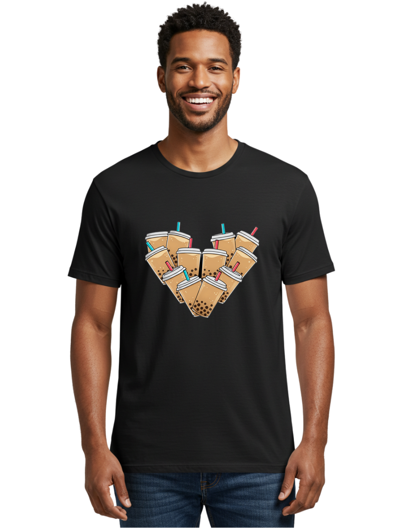 Bubble-Tea-3 Men'S Graphic Tee, 100% Cotton, Comfortable Casual Summer Wear, Machine Washable, Vintage Camera, Old Camera, Antique Camera, Black Camera, Classic Photography, Photography Equipment, Nostalgic Device, Film Camera, Camera Art Bal890