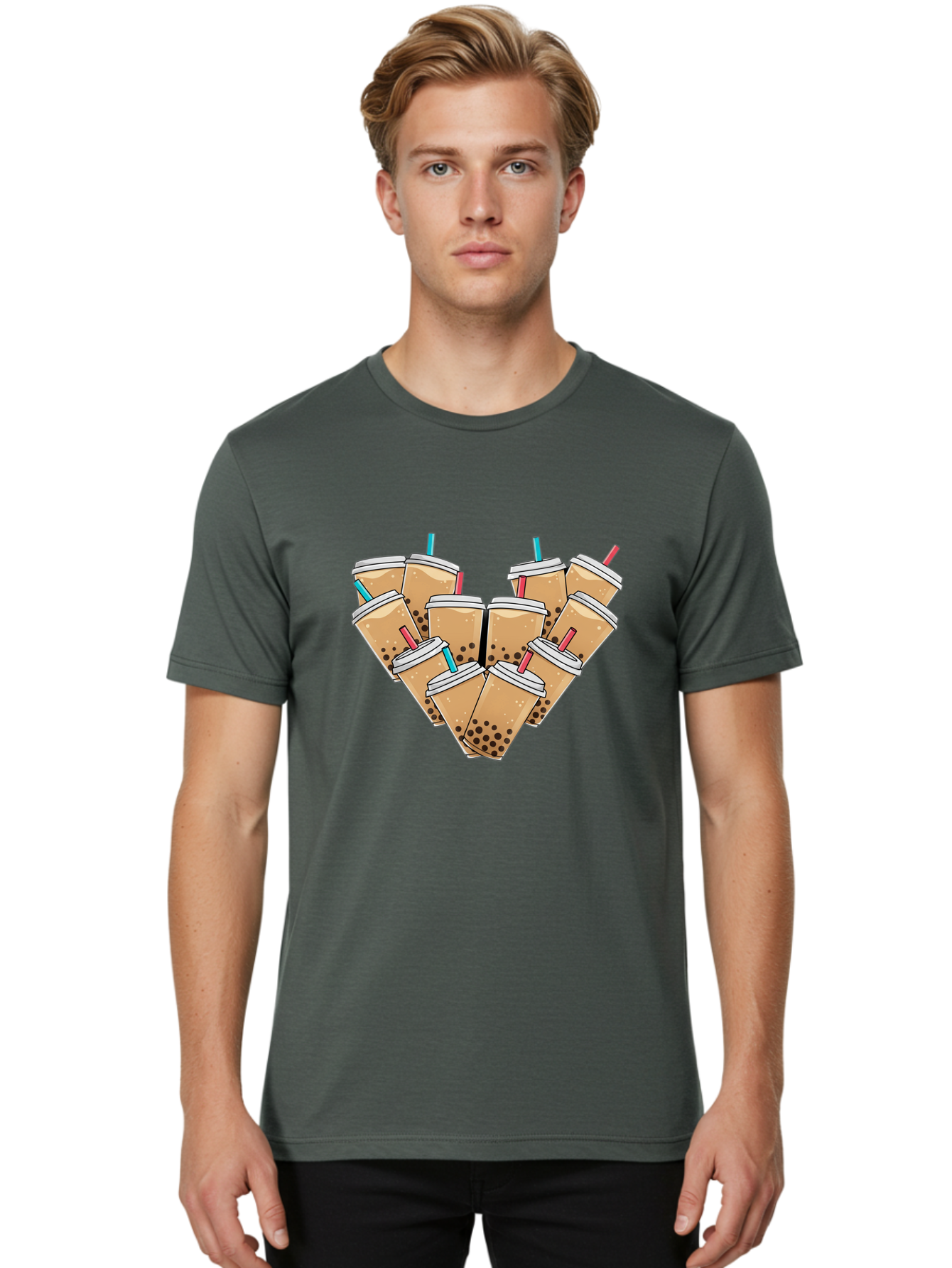 Bubble-Tea-3 Men'S Graphic Tee, 100% Cotton, Comfortable Casual Summer Wear, Machine Washable, Vintage Camera, Old Camera, Antique Camera, Black Camera, Classic Photography, Photography Equipment, Nostalgic Device, Film Camera, Camera Art Bal890
