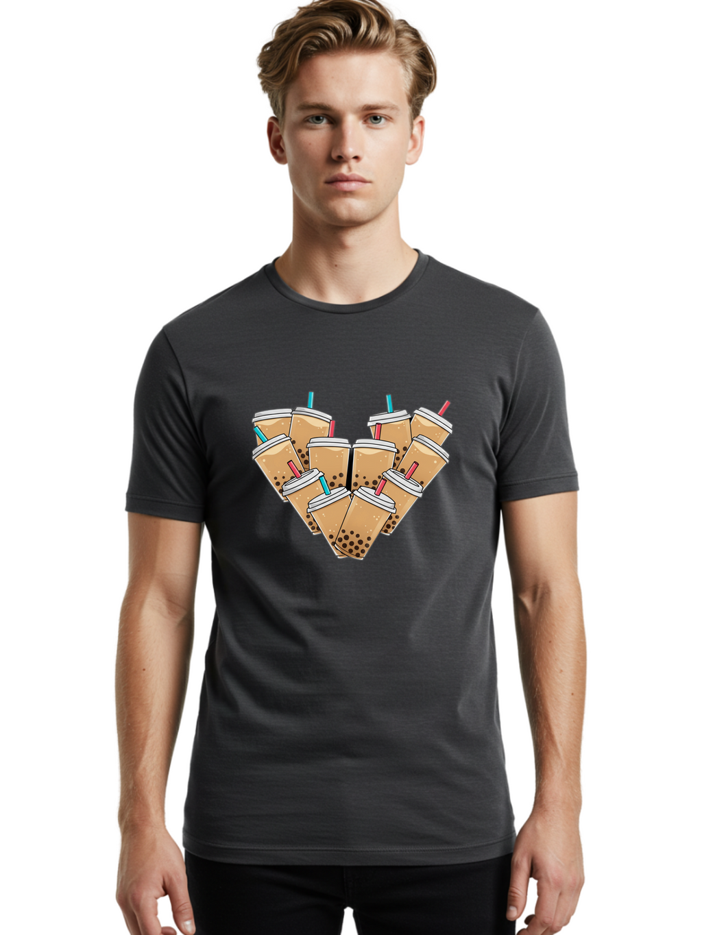 Bubble-Tea-3 Men'S Graphic Tee, 100% Cotton, Comfortable Casual Summer Wear, Machine Washable, Vintage Camera, Old Camera, Antique Camera, Black Camera, Classic Photography, Photography Equipment, Nostalgic Device, Film Camera, Camera Art Bal890