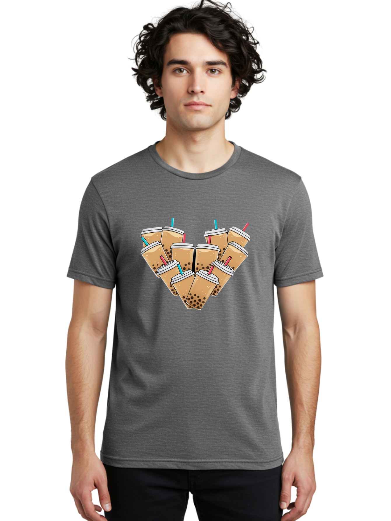 Bubble-Tea-3 Men'S Graphic Tee, 100% Cotton, Comfortable Casual Summer Wear, Machine Washable, Vintage Camera, Old Camera, Antique Camera, Black Camera, Classic Photography, Photography Equipment, Nostalgic Device, Film Camera, Camera Art Bal890