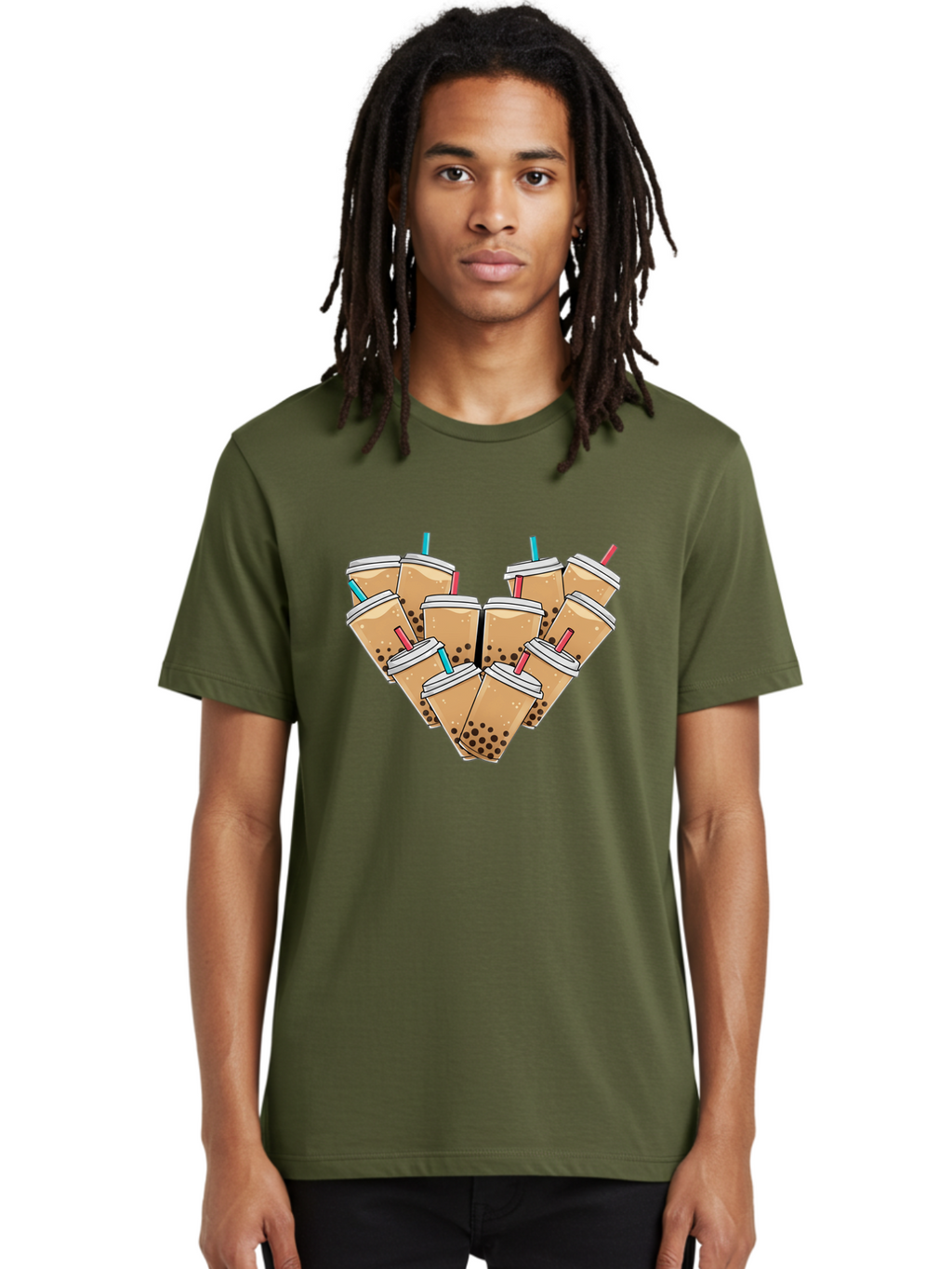 Bubble-Tea-3 Men'S Graphic Tee, 100% Cotton, Comfortable Casual Summer Wear, Machine Washable, Vintage Camera, Old Camera, Antique Camera, Black Camera, Classic Photography, Photography Equipment, Nostalgic Device, Film Camera, Camera Art Bal890