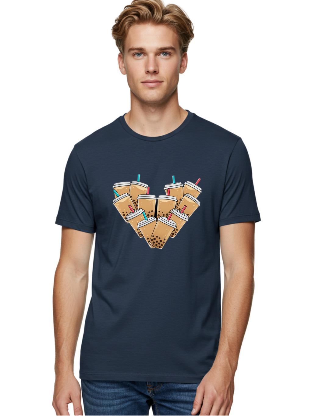 Bubble-Tea-3 Men'S Graphic Tee, 100% Cotton, Comfortable Casual Summer Wear, Machine Washable, Vintage Camera, Old Camera, Antique Camera, Black Camera, Classic Photography, Photography Equipment, Nostalgic Device, Film Camera, Camera Art Bal890