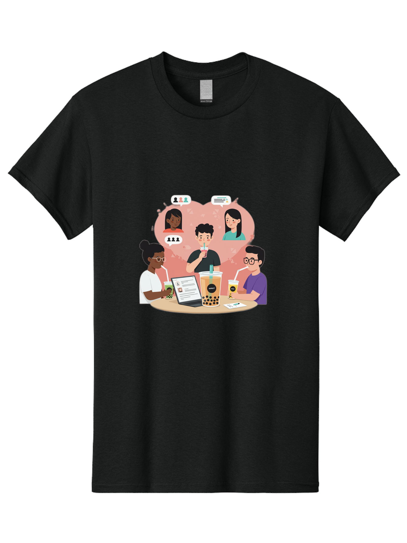 Bubble-Tea-Friends Men'S Graphic Tee, 100% Cotton, Comfortable Casual Summer Wear, Machine Washable, Vintage Camera, Old Camera, Antique Camera, Black Camera, Classic Photography, Photography Equipment, Nostalgic Device, Film Camera, Bal891