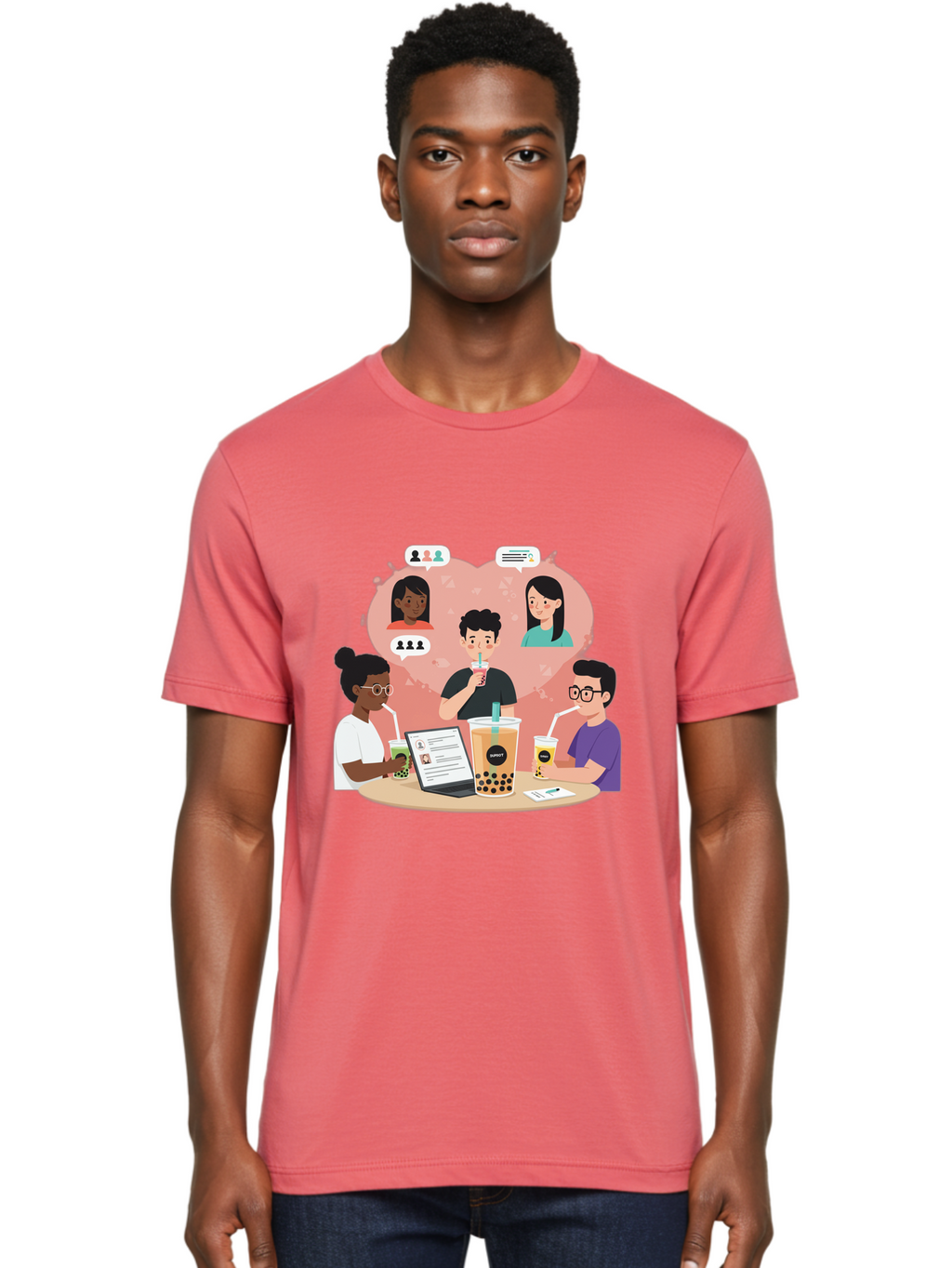 Bubble-Tea-Friends Men'S Graphic Tee, 100% Cotton, Comfortable Casual Summer Wear, Machine Washable, Vintage Camera, Old Camera, Antique Camera, Black Camera, Classic Photography, Photography Equipment, Nostalgic Device, Film Camera, Bal891
