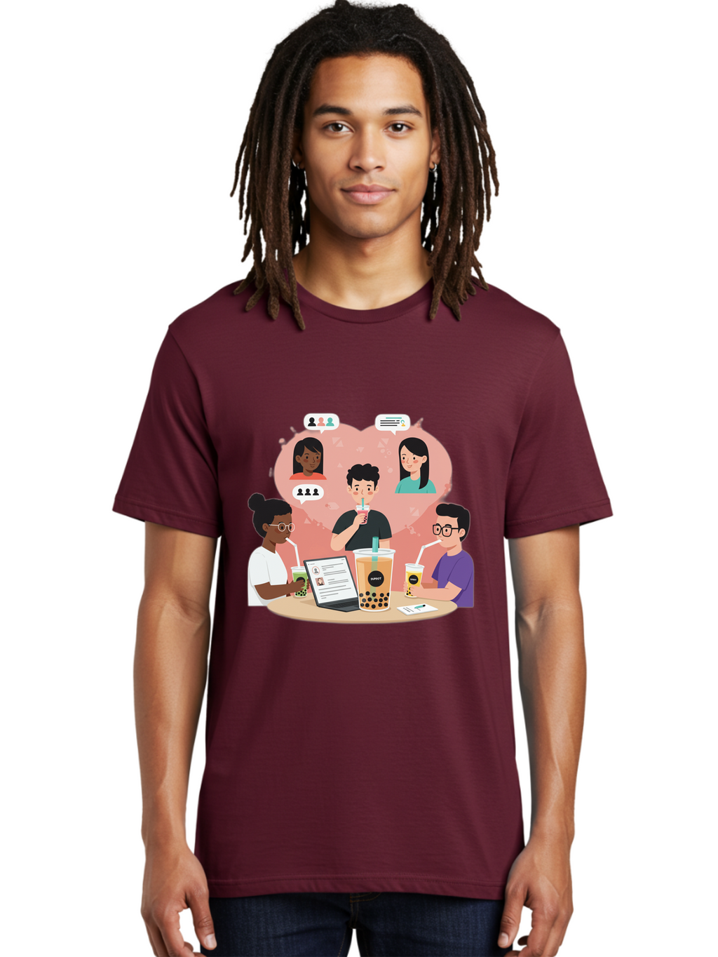 Bubble-Tea-Friends Men'S Graphic Tee, 100% Cotton, Comfortable Casual Summer Wear, Machine Washable, Vintage Camera, Old Camera, Antique Camera, Black Camera, Classic Photography, Photography Equipment, Nostalgic Device, Film Camera, Bal891