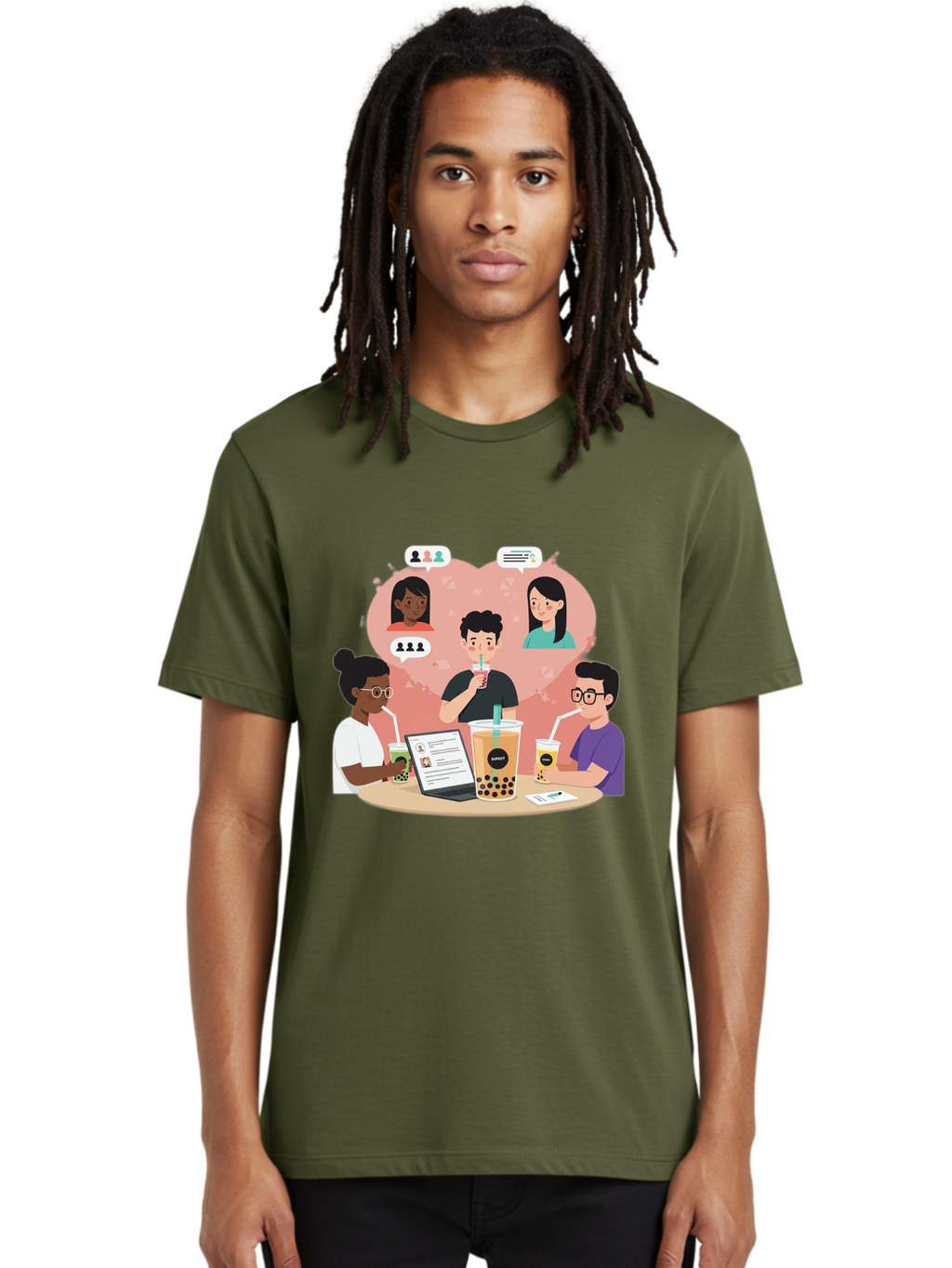 Bubble-Tea-Friends Men'S Graphic Tee, 100% Cotton, Comfortable Casual Summer Wear, Machine Washable, Vintage Camera, Old Camera, Antique Camera, Black Camera, Classic Photography, Photography Equipment, Nostalgic Device, Film Camera, Bal891