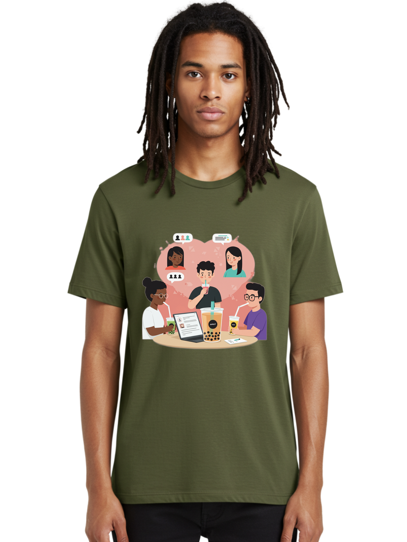 Bubble-Tea-Friends Men'S Graphic Tee, 100% Cotton, Comfortable Casual Summer Wear, Machine Washable, Vintage Camera, Old Camera, Antique Camera, Black Camera, Classic Photography, Photography Equipment, Nostalgic Device, Film Camera, Bal891
