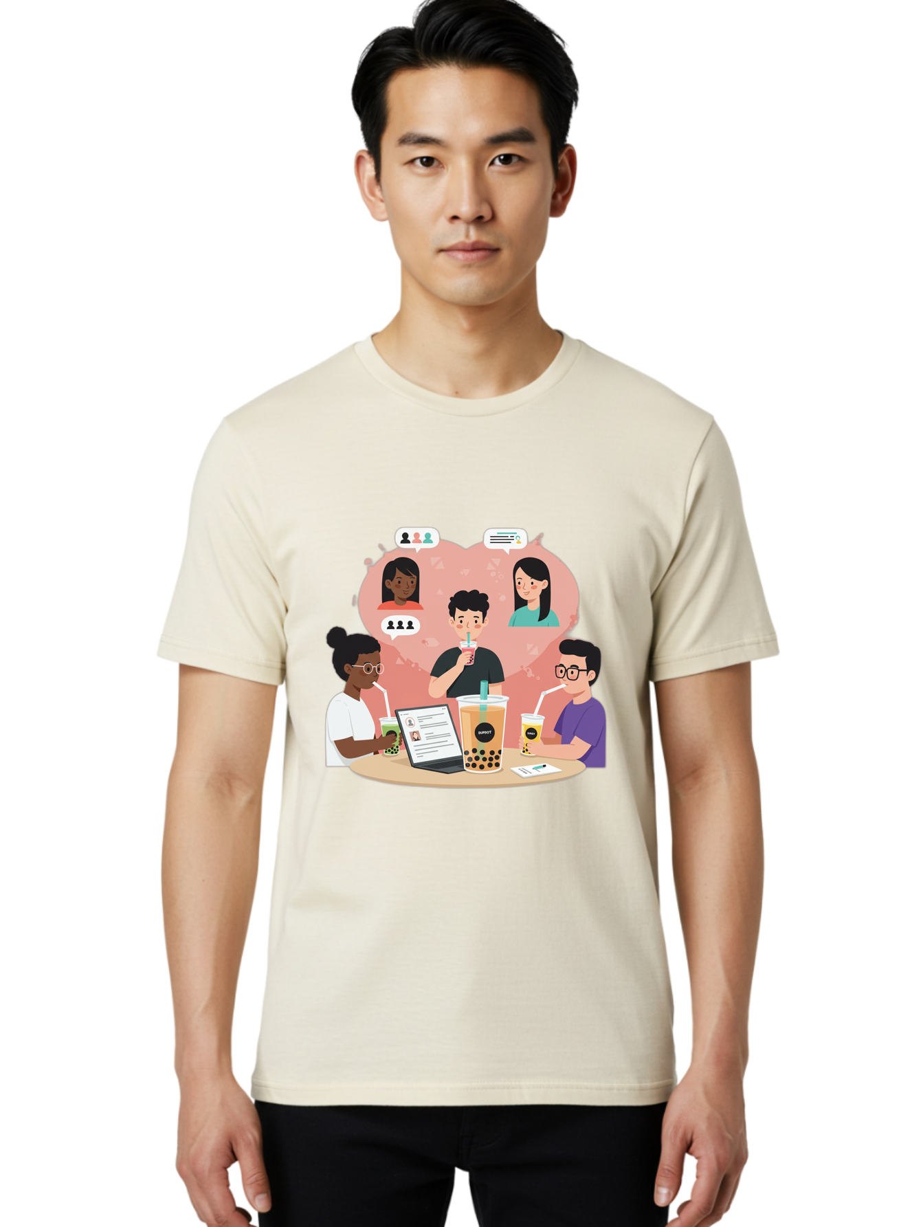 Bubble-Tea-Friends Men'S Graphic Tee, 100% Cotton, Comfortable Casual Summer Wear, Machine Washable, Vintage Camera, Old Camera, Antique Camera, Black Camera, Classic Photography, Photography Equipment, Nostalgic Device, Film Camera, Bal891