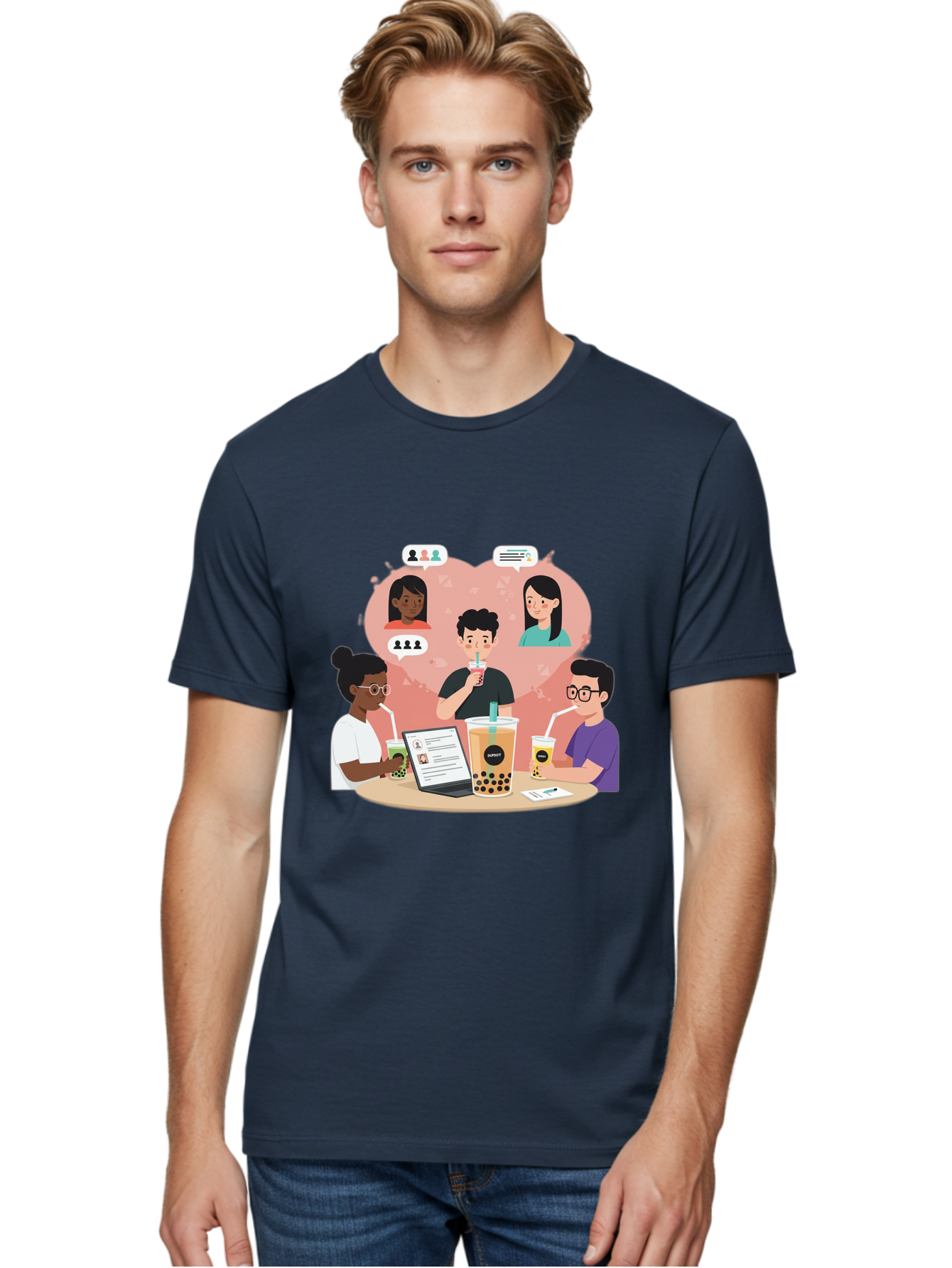 Bubble-Tea-Friends Men'S Graphic Tee, 100% Cotton, Comfortable Casual Summer Wear, Machine Washable, Vintage Camera, Old Camera, Antique Camera, Black Camera, Classic Photography, Photography Equipment, Nostalgic Device, Film Camera, Bal891