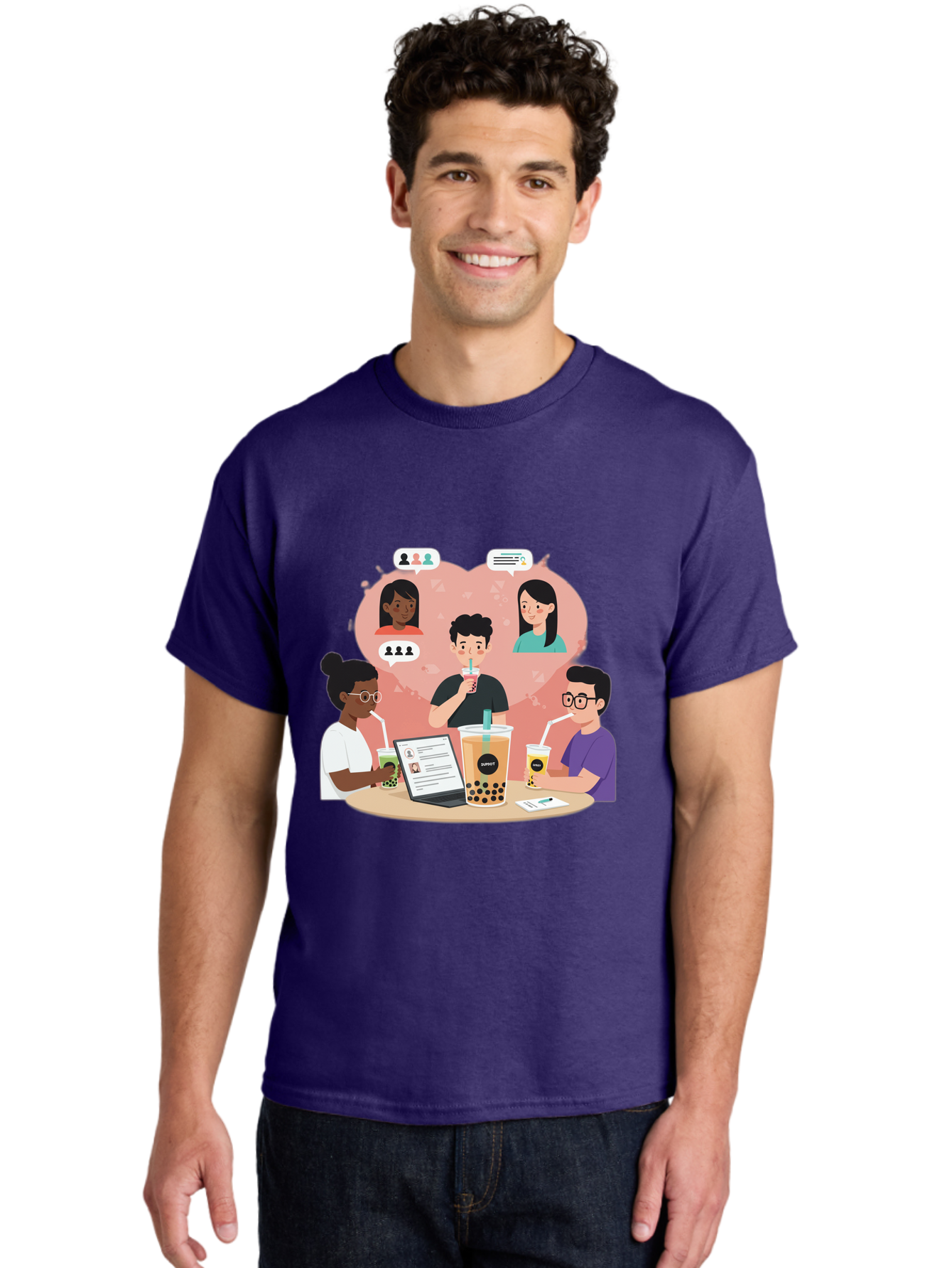 Bubble-Tea-Friends Men'S Graphic Tee, 100% Cotton, Comfortable Casual Summer Wear, Machine Washable, Vintage Camera, Old Camera, Antique Camera, Black Camera, Classic Photography, Photography Equipment, Nostalgic Device, Film Camera, Bal891