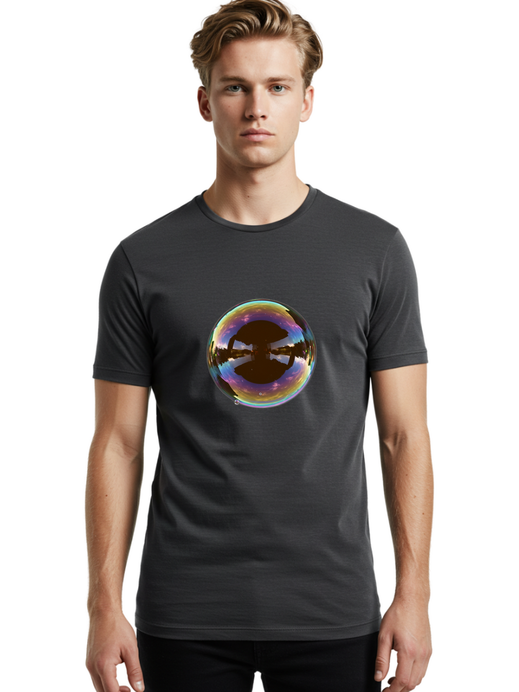 Bubble Men'S Graphic Tee, 100% Cotton, Comfortable Casual Summer Wear, Machine Washable, Vintage Camera, Old Camera, Antique Camera, Black Camera, Classic Photography, Photography Equipment, Nostalgic Device, Film Camera, Camera Art Bal893