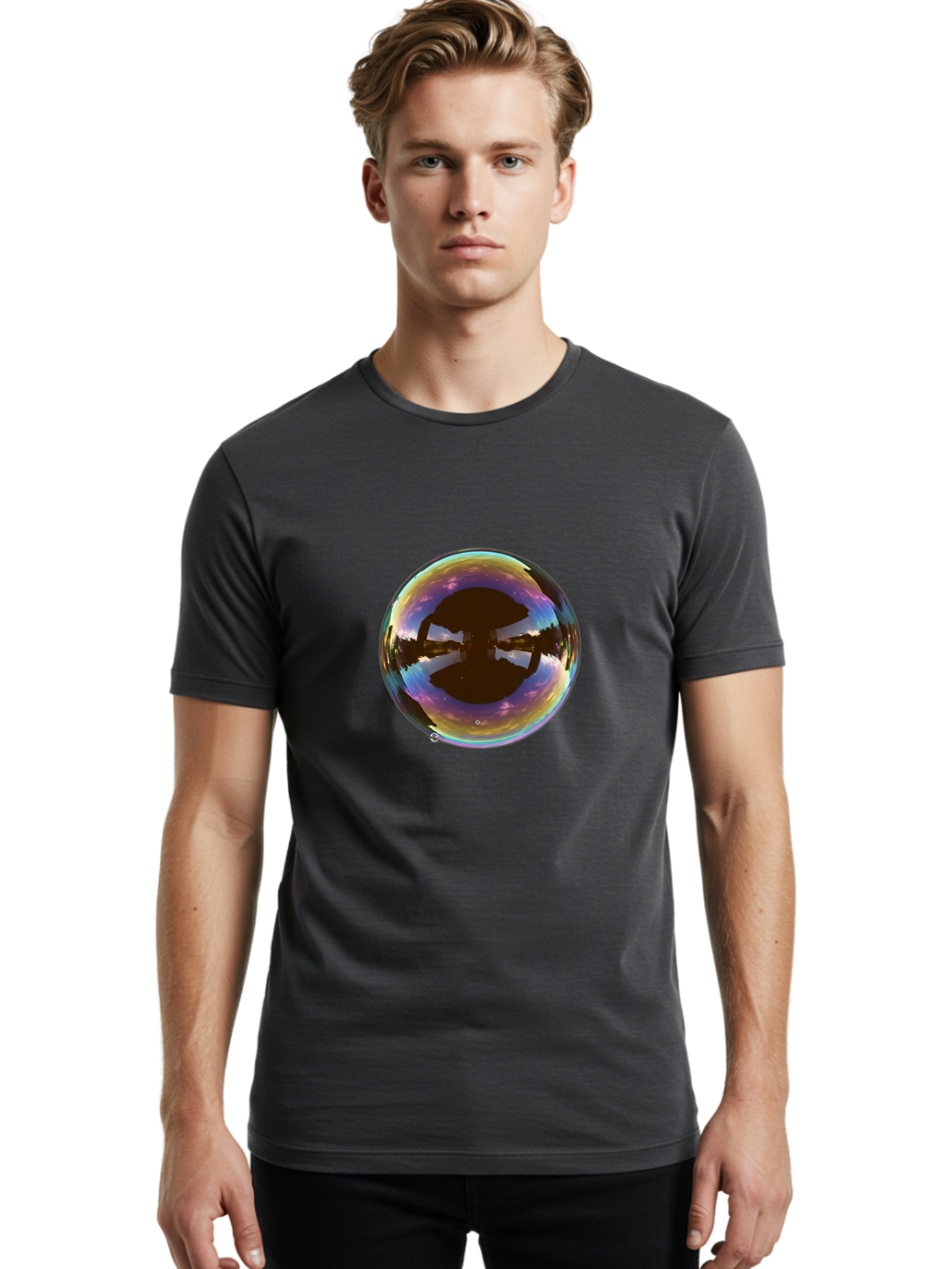 Bubble Men'S Graphic Tee, 100% Cotton, Comfortable Casual Summer Wear, Machine Washable, Vintage Camera, Old Camera, Antique Camera, Black Camera, Classic Photography, Photography Equipment, Nostalgic Device, Film Camera, Camera Art Bal893