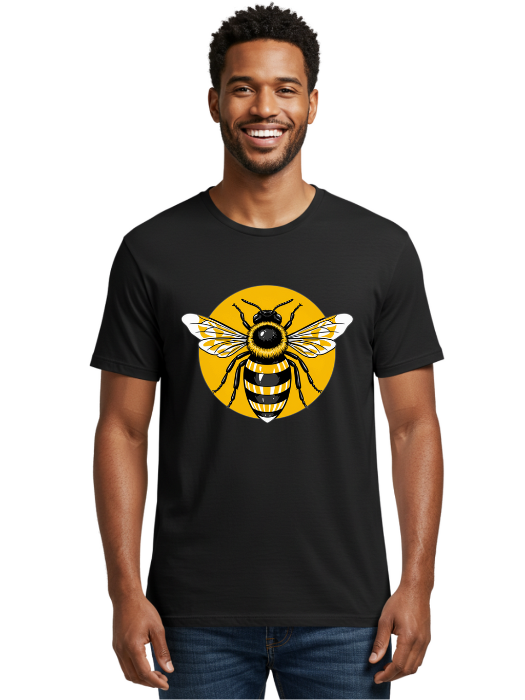 Bumble-Bee Men'S Graphic Tee, 100% Cotton, Comfortable Casual Summer Wear, Machine Washable, Vintage Camera, Old Camera, Antique Camera, Black Camera, Classic Photography, Photography Equipment, Nostalgic Device, Film Camera, Camera Art Bal895