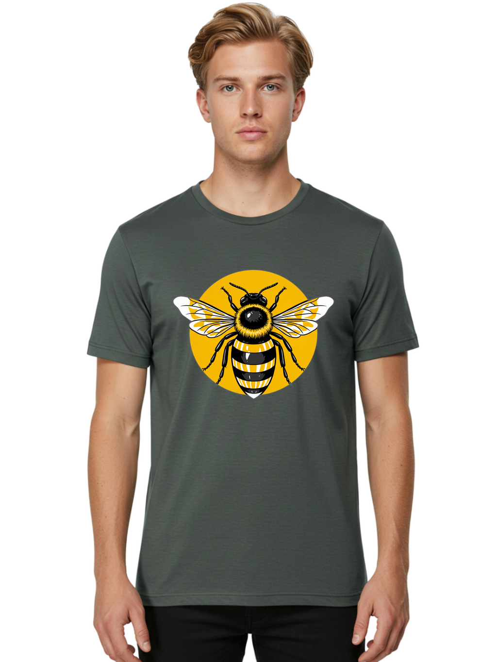 Bumble-Bee Men'S Graphic Tee, 100% Cotton, Comfortable Casual Summer Wear, Machine Washable, Vintage Camera, Old Camera, Antique Camera, Black Camera, Classic Photography, Photography Equipment, Nostalgic Device, Film Camera, Camera Art Bal895