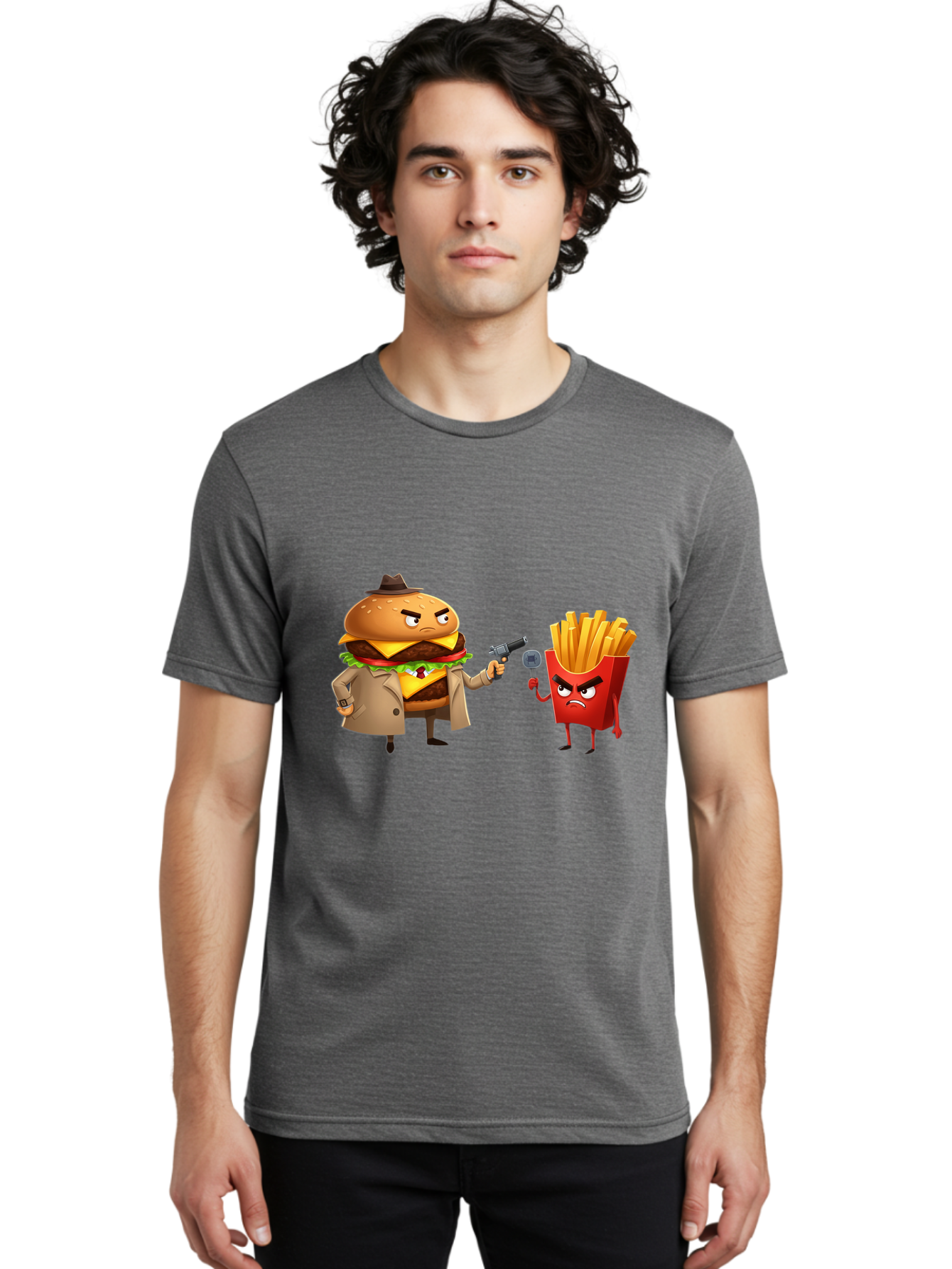 Burger-Vs-Fries Men'S Graphic Tee, 100% Cotton, Comfortable Casual Summer Wear, Machine Washable, Vintage Camera, Old Camera, Antique Camera, Black Camera, Classic Photography, Photography Equipment, Nostalgic Device, Film Camera, Camera Art Bal900