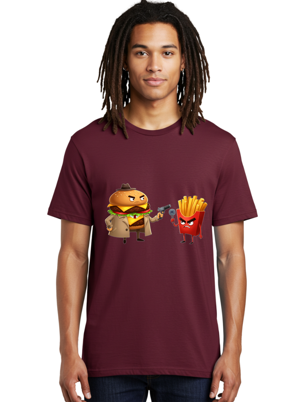 Burger-Vs-Fries Men'S Graphic Tee, 100% Cotton, Comfortable Casual Summer Wear, Machine Washable, Vintage Camera, Old Camera, Antique Camera, Black Camera, Classic Photography, Photography Equipment, Nostalgic Device, Film Camera, Camera Art Bal900