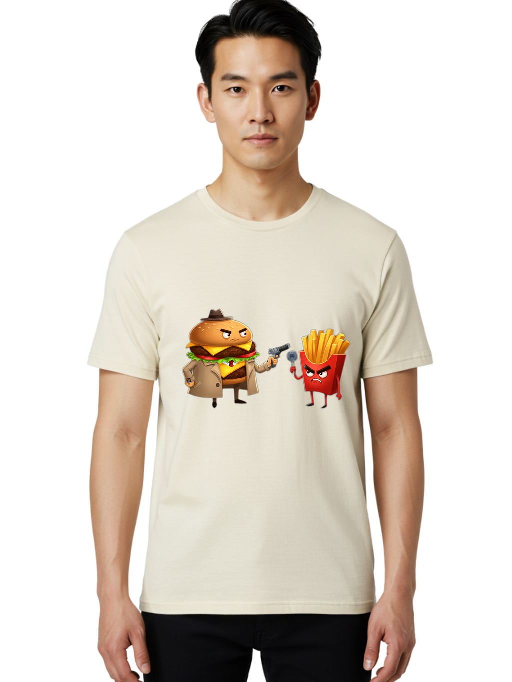 Burger-Vs-Fries Men'S Graphic Tee, 100% Cotton, Comfortable Casual Summer Wear, Machine Washable, Vintage Camera, Old Camera, Antique Camera, Black Camera, Classic Photography, Photography Equipment, Nostalgic Device, Film Camera, Camera Art Bal900