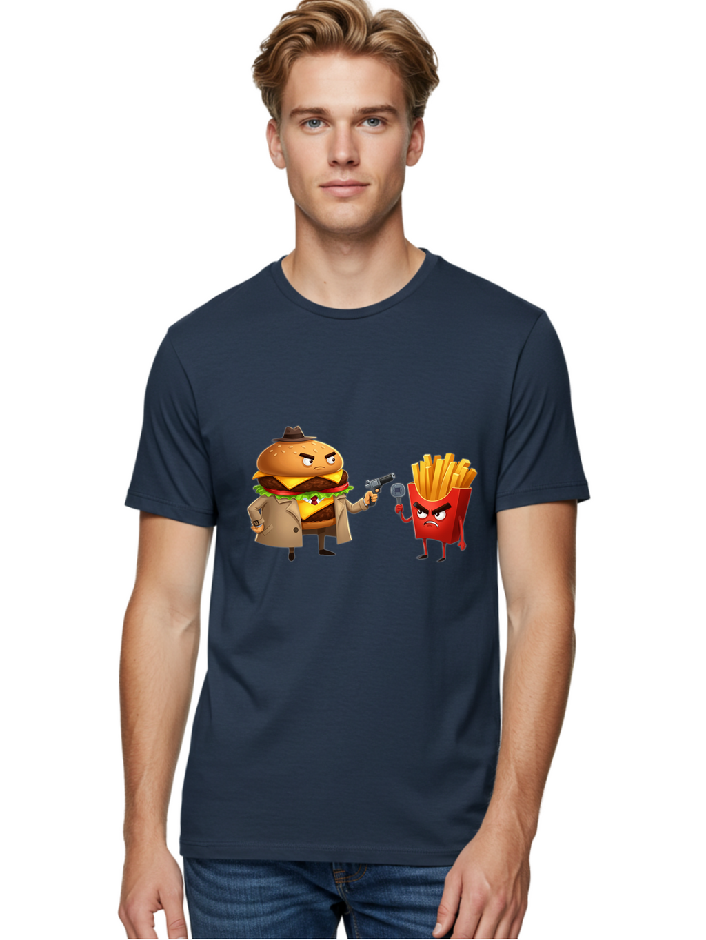 Burger-Vs-Fries Men'S Graphic Tee, 100% Cotton, Comfortable Casual Summer Wear, Machine Washable, Vintage Camera, Old Camera, Antique Camera, Black Camera, Classic Photography, Photography Equipment, Nostalgic Device, Film Camera, Camera Art Bal900