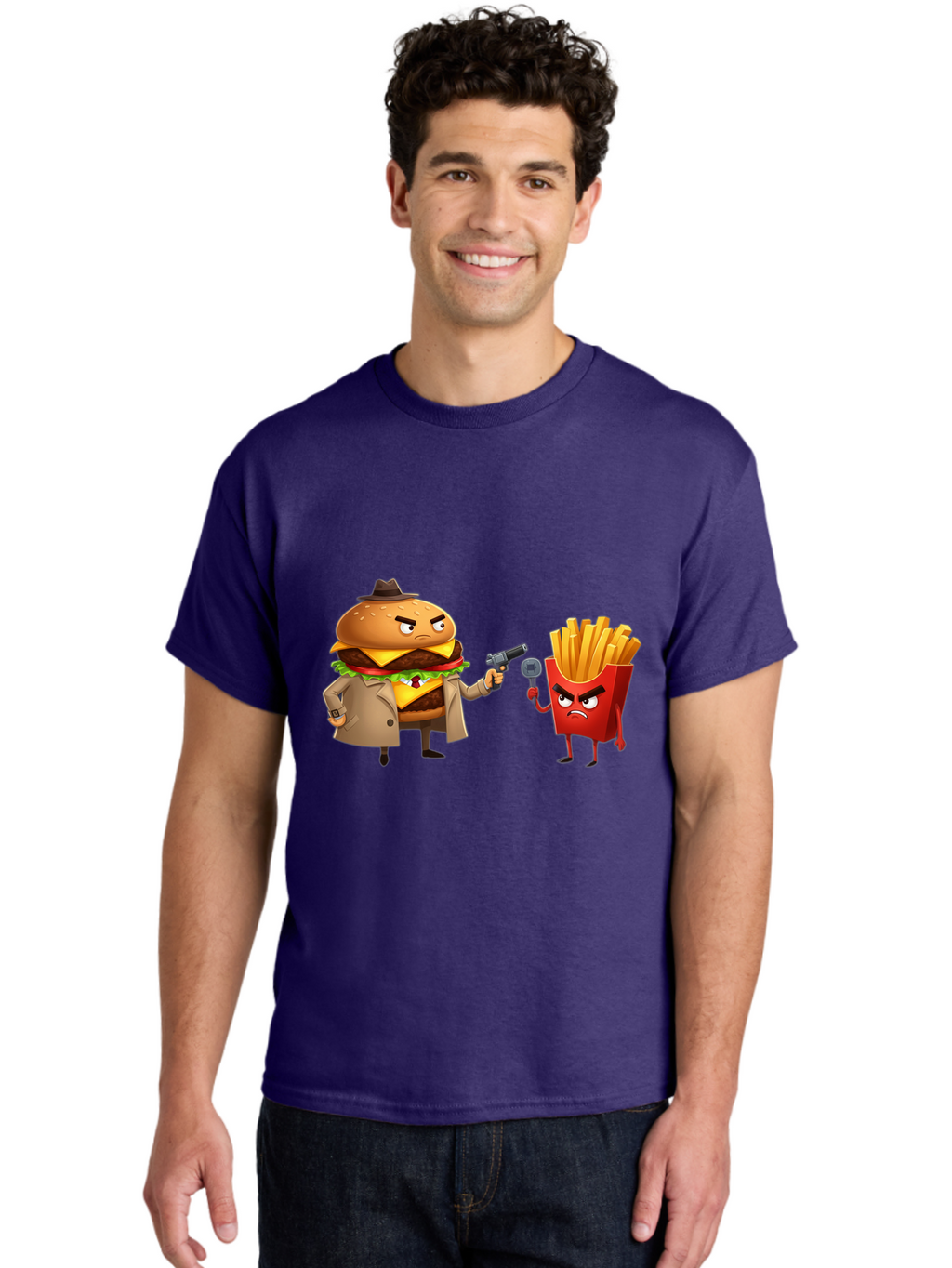 Burger-Vs-Fries Men'S Graphic Tee, 100% Cotton, Comfortable Casual Summer Wear, Machine Washable, Vintage Camera, Old Camera, Antique Camera, Black Camera, Classic Photography, Photography Equipment, Nostalgic Device, Film Camera, Camera Art Bal900