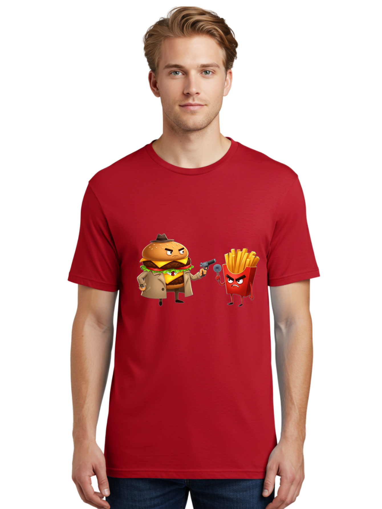 Burger-Vs-Fries Men'S Graphic Tee, 100% Cotton, Comfortable Casual Summer Wear, Machine Washable, Vintage Camera, Old Camera, Antique Camera, Black Camera, Classic Photography, Photography Equipment, Nostalgic Device, Film Camera, Camera Art Bal900