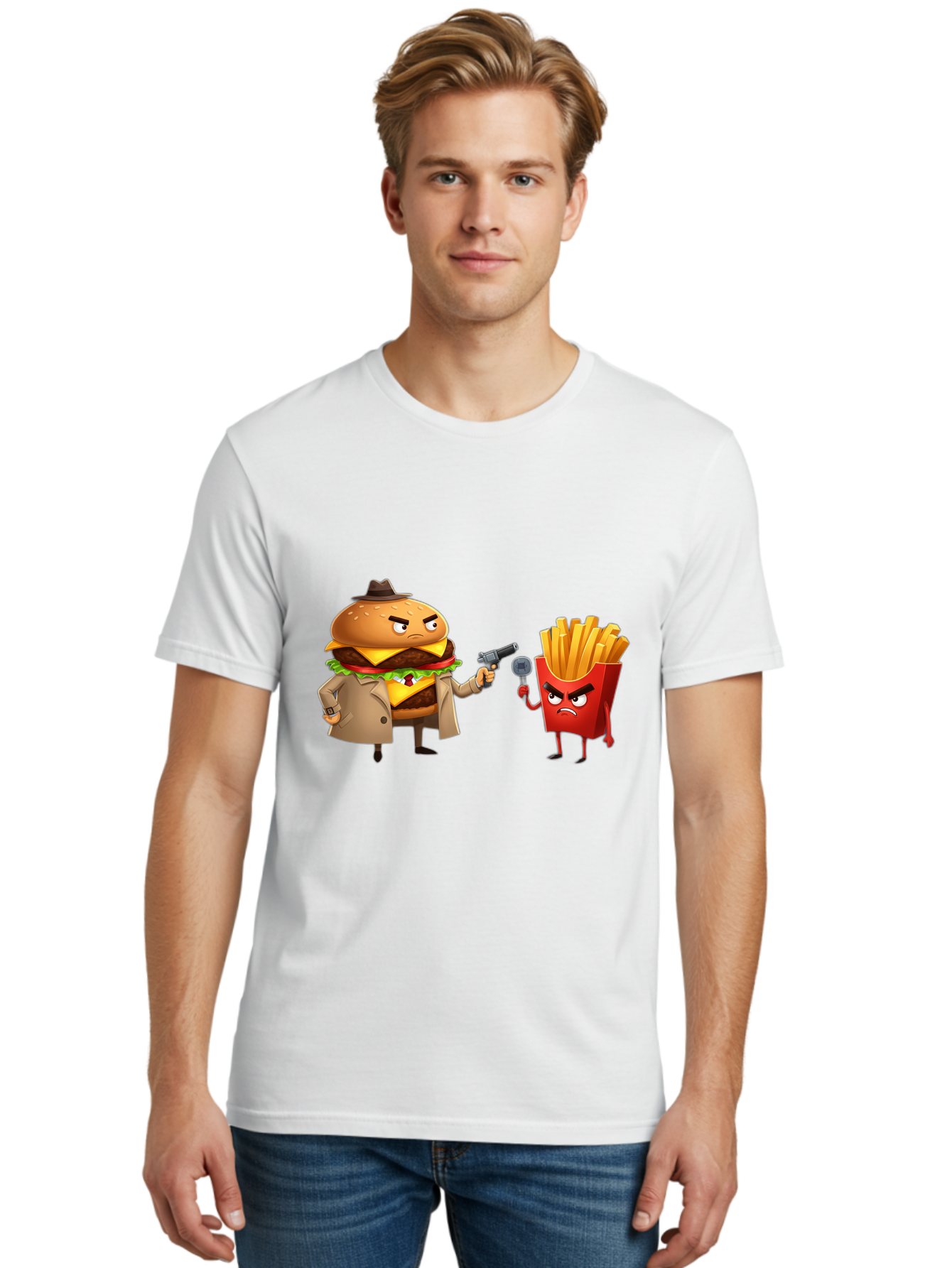 Burger-Vs-Fries Men'S Graphic Tee, 100% Cotton, Comfortable Casual Summer Wear, Machine Washable, Vintage Camera, Old Camera, Antique Camera, Black Camera, Classic Photography, Photography Equipment, Nostalgic Device, Film Camera, Camera Art Bal900