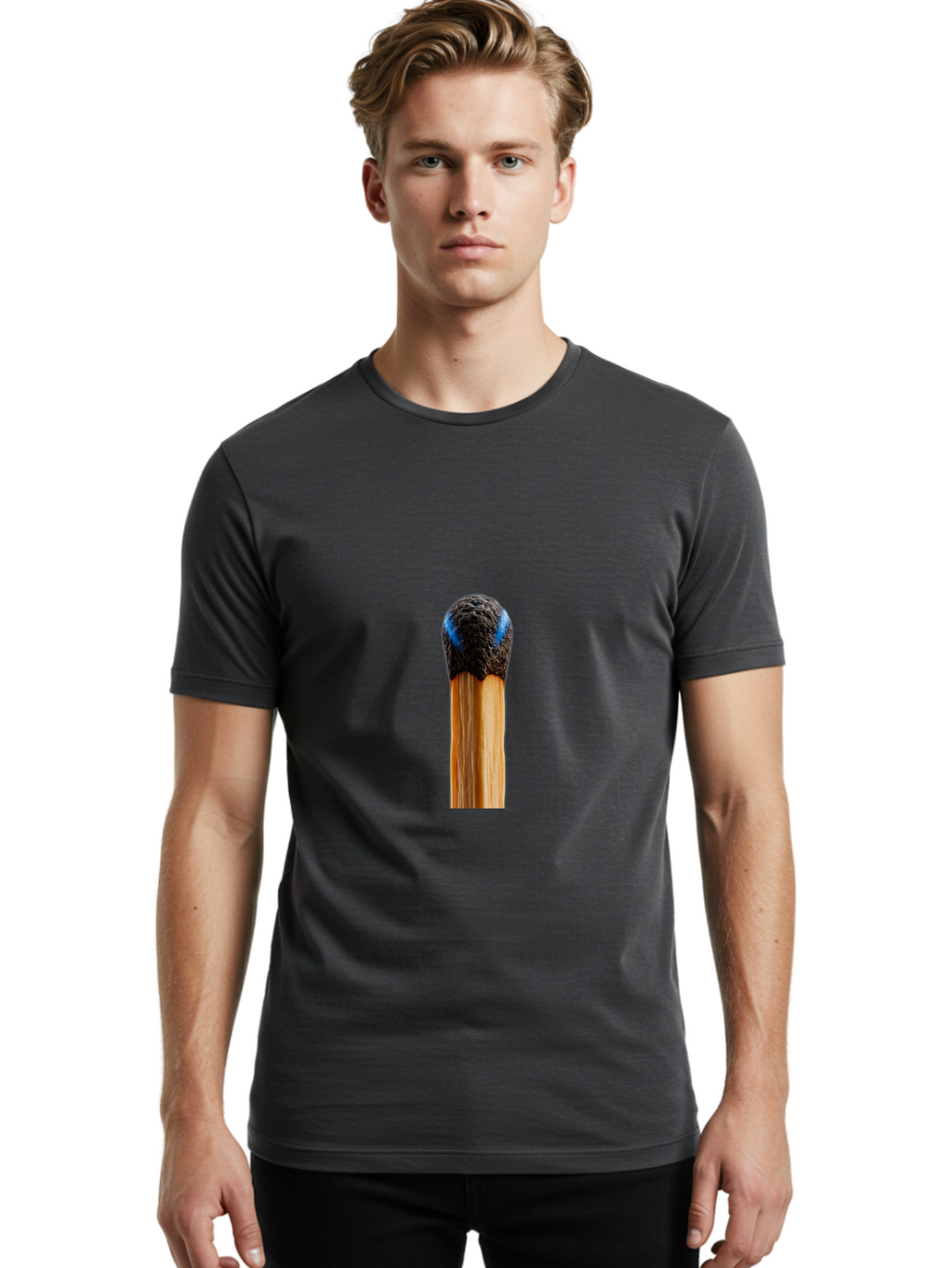 Burned-Match Men'S Graphic Tee, 100% Cotton, Comfortable Casual Summer Wear, Machine Washable, Vintage Camera, Old Camera, Antique Camera, Black Camera, Classic Photography, Photography Equipment, Nostalgic Device, Film Camera, Camera Art Bal901
