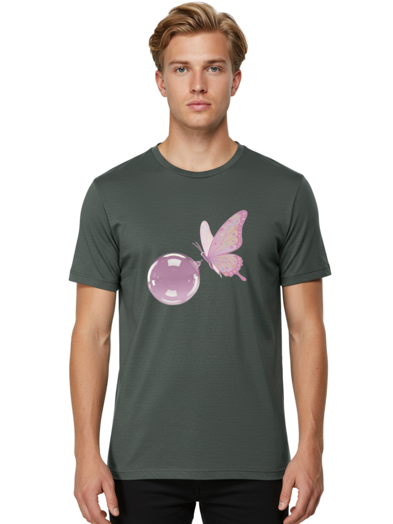 Butterfly-And-Bubble Men'S Graphic Tee, 100% Cotton, Comfortable Casual Summer Wear, Machine Washable, Vintage Camera, Old Camera, Antique Camera, Black Camera, Classic Photography, Photography Equipment, Nostalgic Device, Film Camera, Bal911