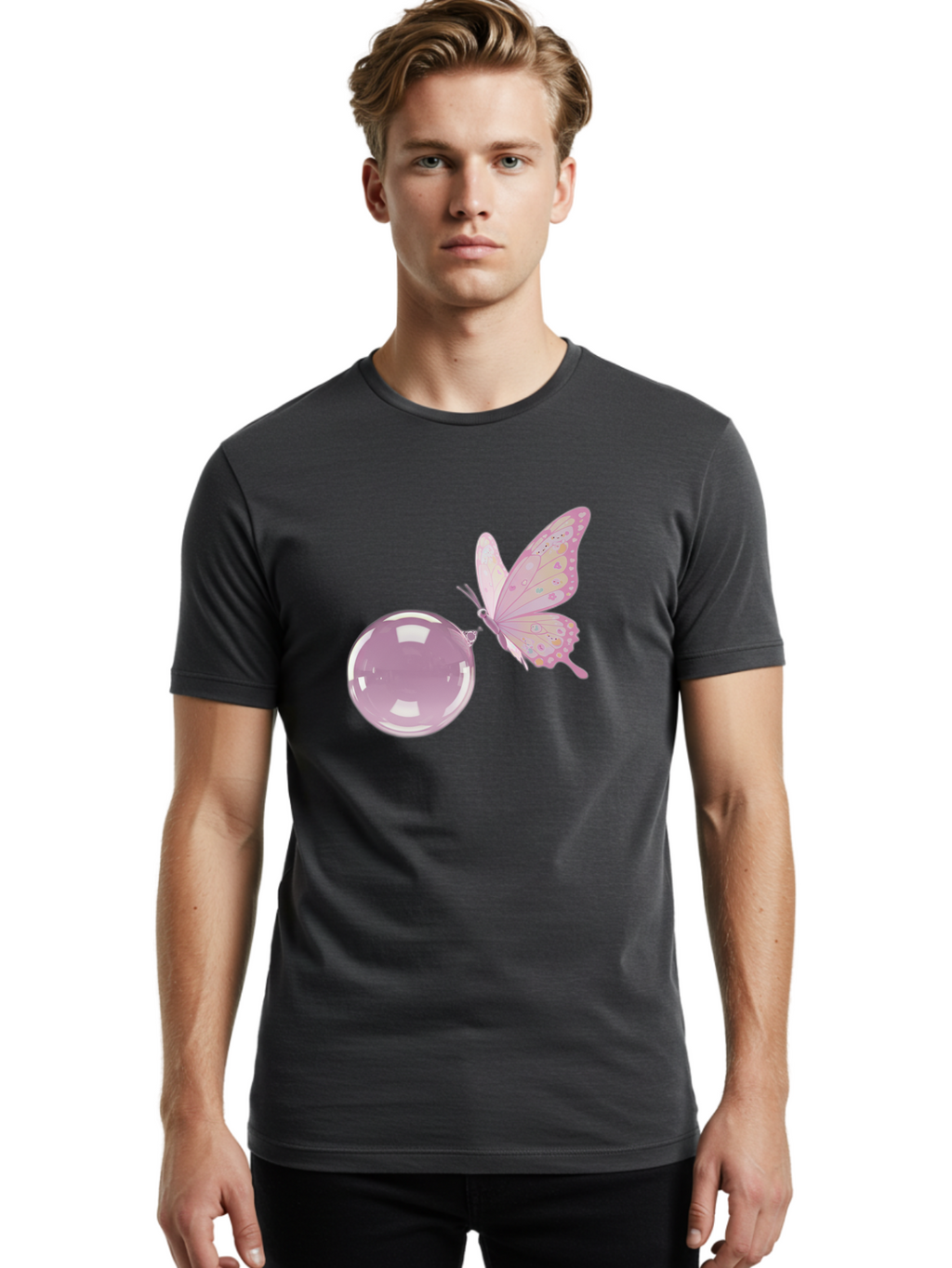 Butterfly-And-Bubble Men'S Graphic Tee, 100% Cotton, Comfortable Casual Summer Wear, Machine Washable, Vintage Camera, Old Camera, Antique Camera, Black Camera, Classic Photography, Photography Equipment, Nostalgic Device, Film Camera, Bal911