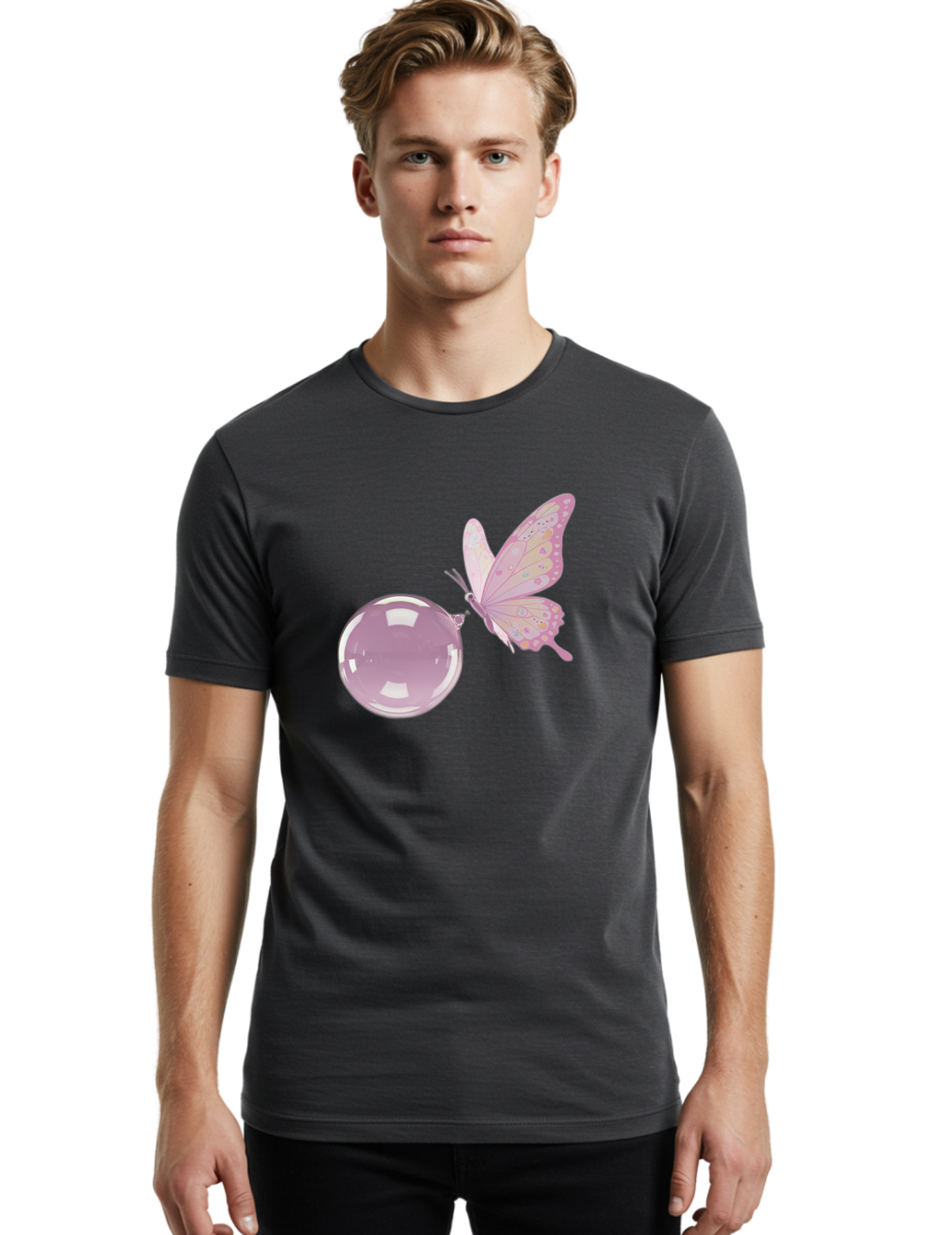 Butterfly-And-Bubble Men'S Graphic Tee, 100% Cotton, Comfortable Casual Summer Wear, Machine Washable, Vintage Camera, Old Camera, Antique Camera, Black Camera, Classic Photography, Photography Equipment, Nostalgic Device, Film Camera, Bal911