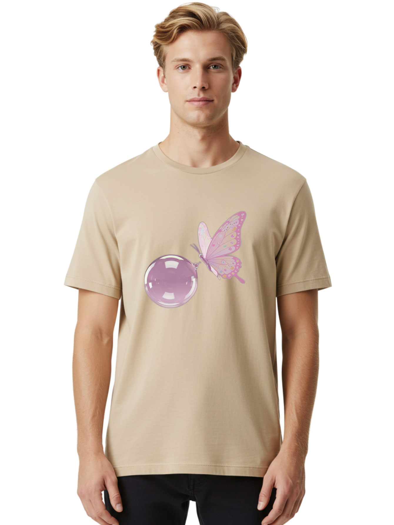 Butterfly-And-Bubble Men'S Graphic Tee, 100% Cotton, Comfortable Casual Summer Wear, Machine Washable, Vintage Camera, Old Camera, Antique Camera, Black Camera, Classic Photography, Photography Equipment, Nostalgic Device, Film Camera, Bal911