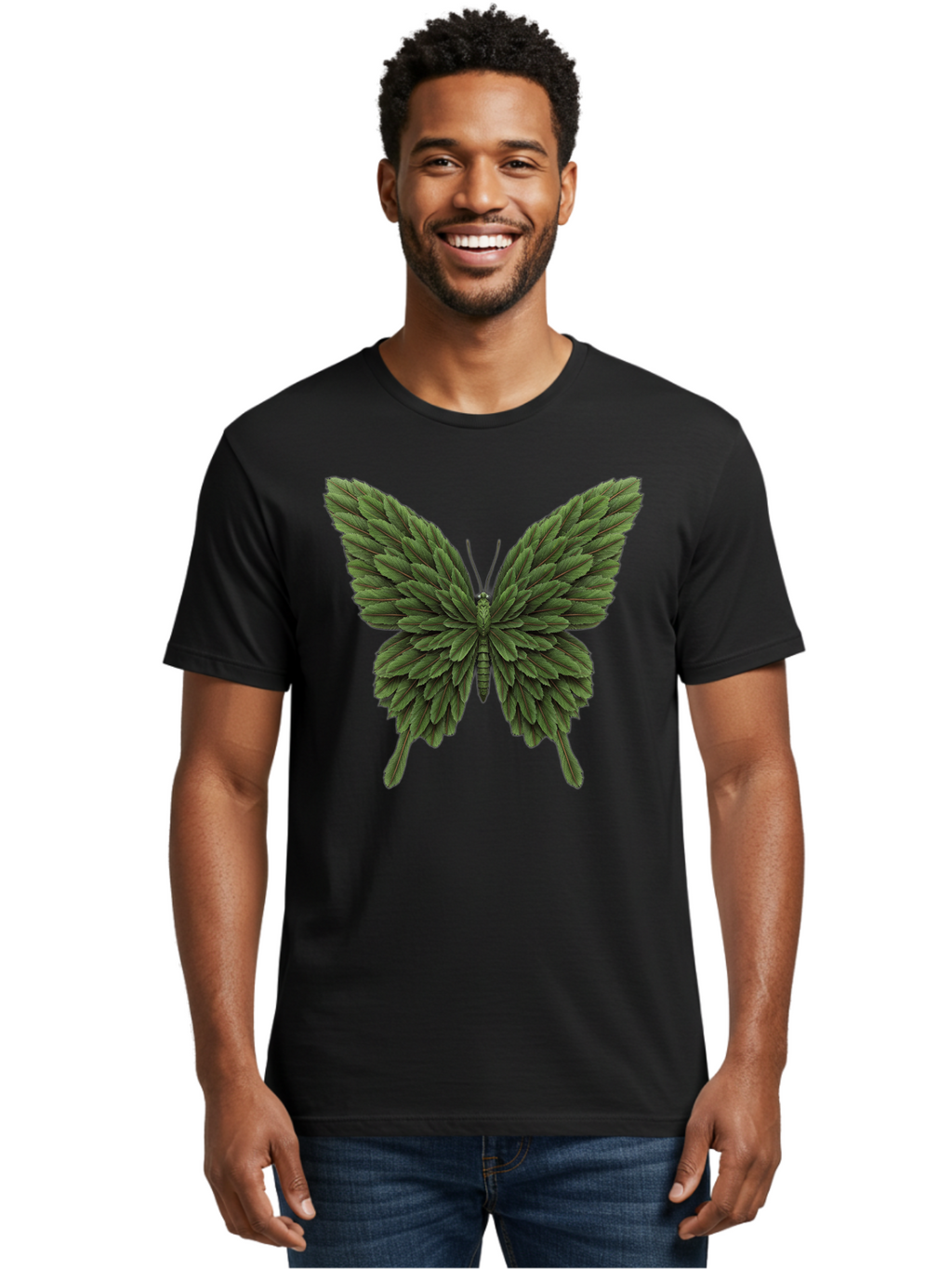 Butterfly-Made-Of-Leaves-1 Men'S Graphic Tee, 100% Cotton, Comfortable Casual Summer Wear, Machine Washable, Vintage Camera, Old Camera, Antique Camera, Black Camera, Classic Photography, Photography Equipment, Nostalgic Device, Film Camera, Bal912