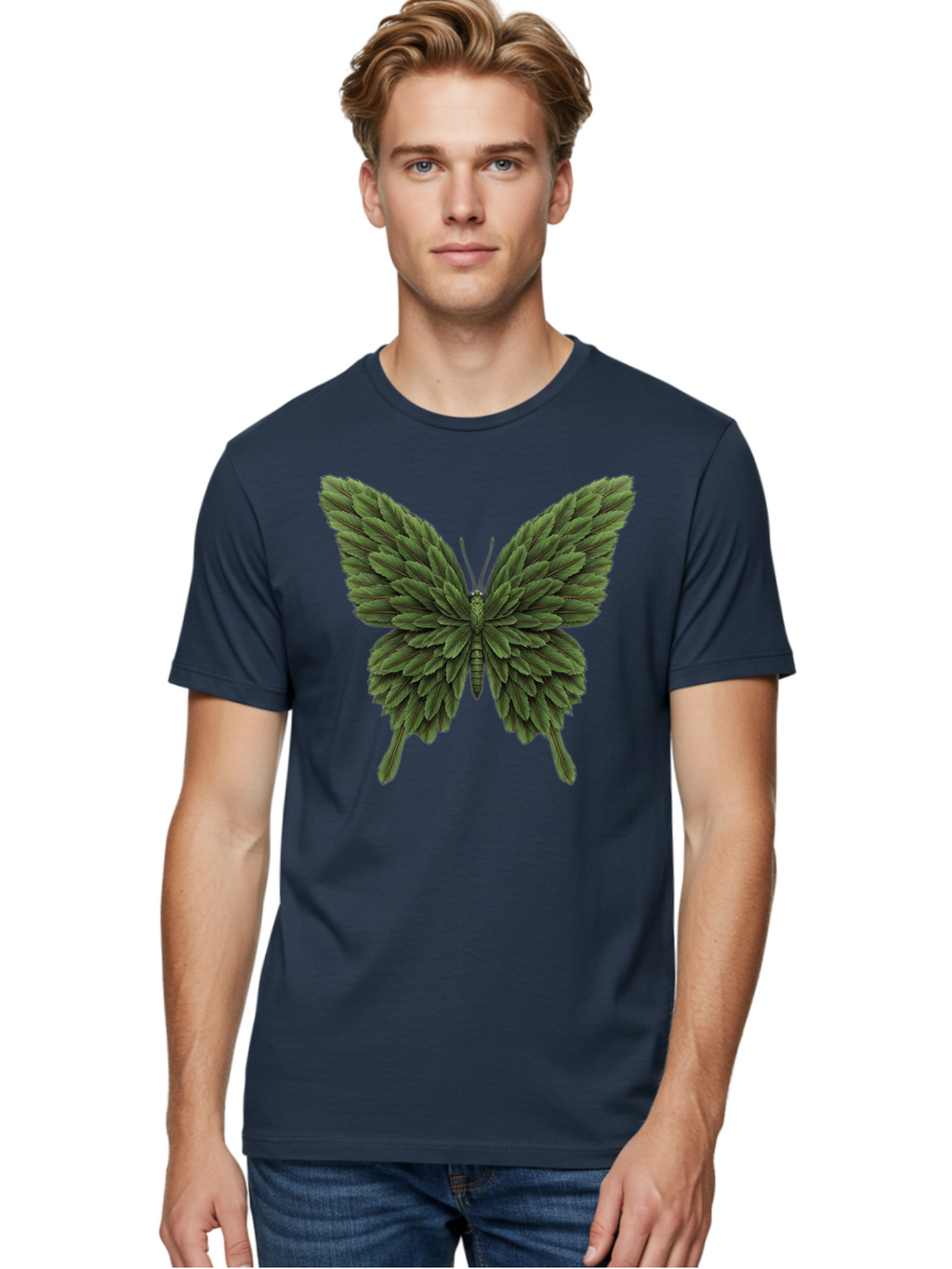 Butterfly-Made-Of-Leaves-1 Men'S Graphic Tee, 100% Cotton, Comfortable Casual Summer Wear, Machine Washable, Vintage Camera, Old Camera, Antique Camera, Black Camera, Classic Photography, Photography Equipment, Nostalgic Device, Film Camera, Bal912