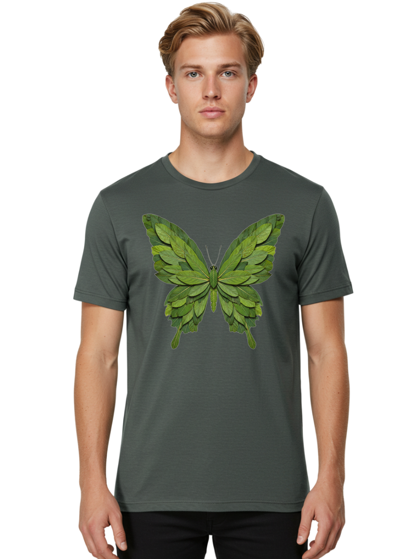Butterfly-Made-Of-Leaves-2 Men'S Graphic Tee, 100% Cotton, Comfortable Casual Summer Wear, Machine Washable, Vintage Camera, Old Camera, Antique Camera, Black Camera, Classic Photography, Photography Equipment, Nostalgic Device, Film Camera, Bal913