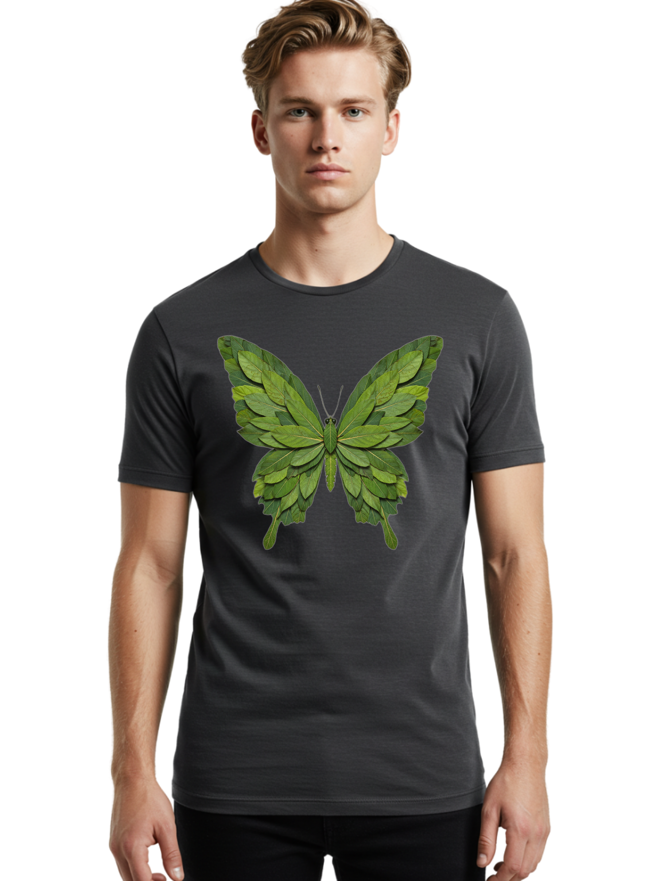 Butterfly-Made-Of-Leaves-2 Men'S Graphic Tee, 100% Cotton, Comfortable Casual Summer Wear, Machine Washable, Vintage Camera, Old Camera, Antique Camera, Black Camera, Classic Photography, Photography Equipment, Nostalgic Device, Film Camera, Bal913
