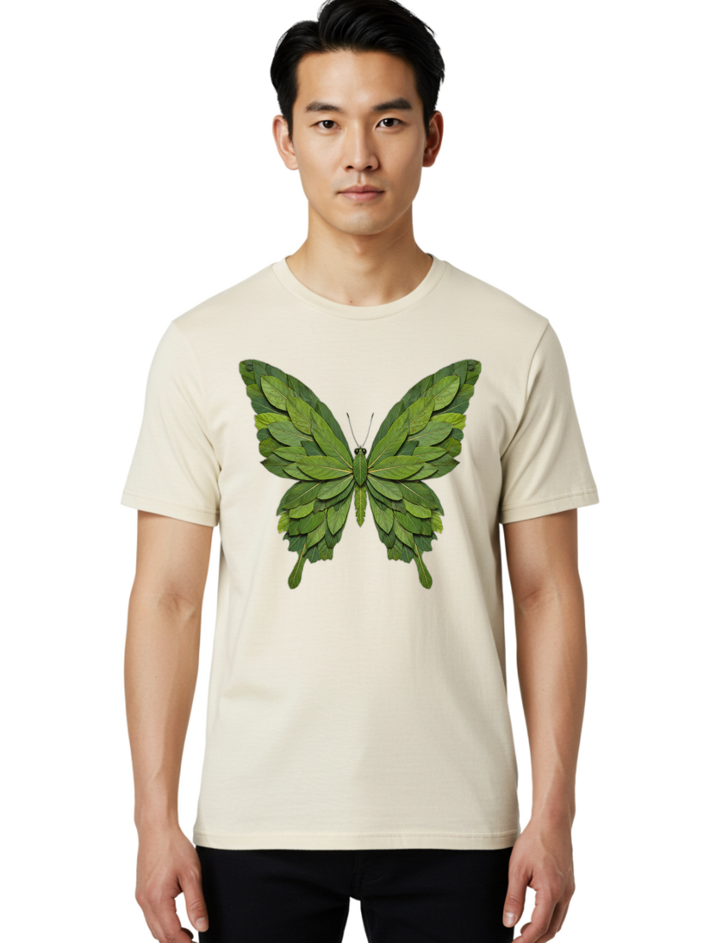 Butterfly-Made-Of-Leaves-2 Men'S Graphic Tee, 100% Cotton, Comfortable Casual Summer Wear, Machine Washable, Vintage Camera, Old Camera, Antique Camera, Black Camera, Classic Photography, Photography Equipment, Nostalgic Device, Film Camera, Bal913