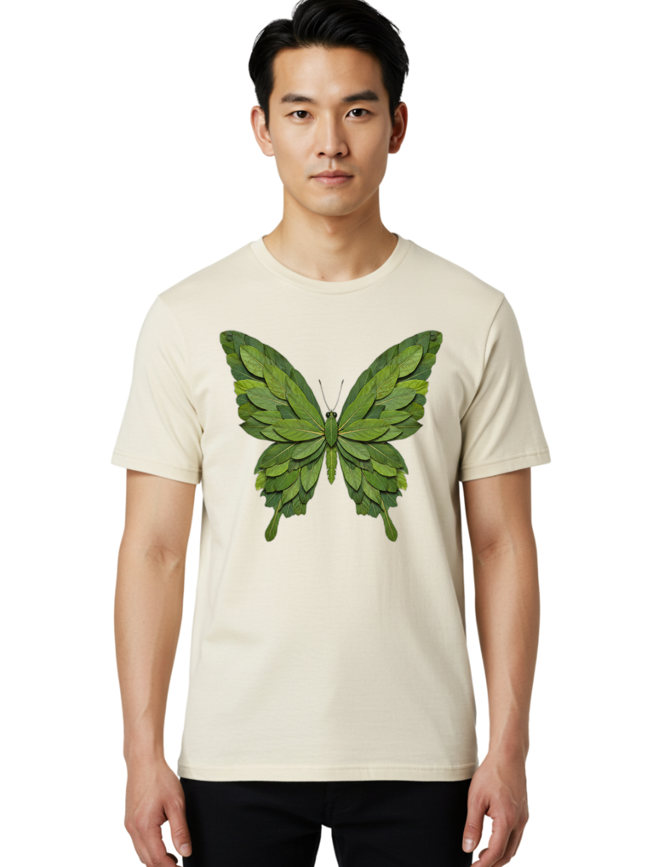 Butterfly-Made-Of-Leaves-2 Men'S Graphic Tee, 100% Cotton, Comfortable Casual Summer Wear, Machine Washable, Vintage Camera, Old Camera, Antique Camera, Black Camera, Classic Photography, Photography Equipment, Nostalgic Device, Film Camera, Bal913