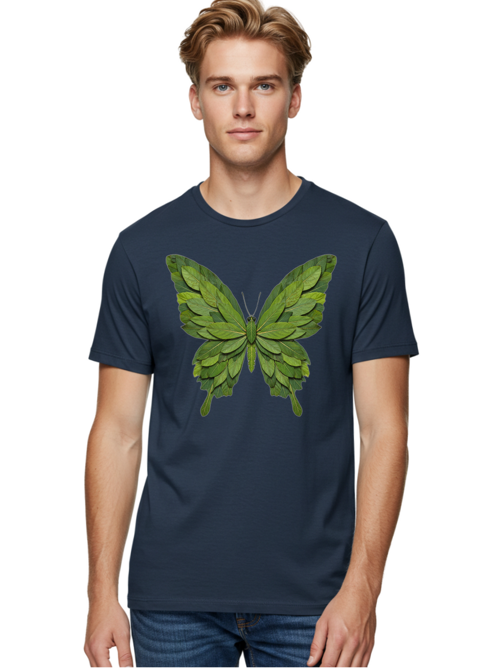 Butterfly-Made-Of-Leaves-2 Men'S Graphic Tee, 100% Cotton, Comfortable Casual Summer Wear, Machine Washable, Vintage Camera, Old Camera, Antique Camera, Black Camera, Classic Photography, Photography Equipment, Nostalgic Device, Film Camera, Bal913