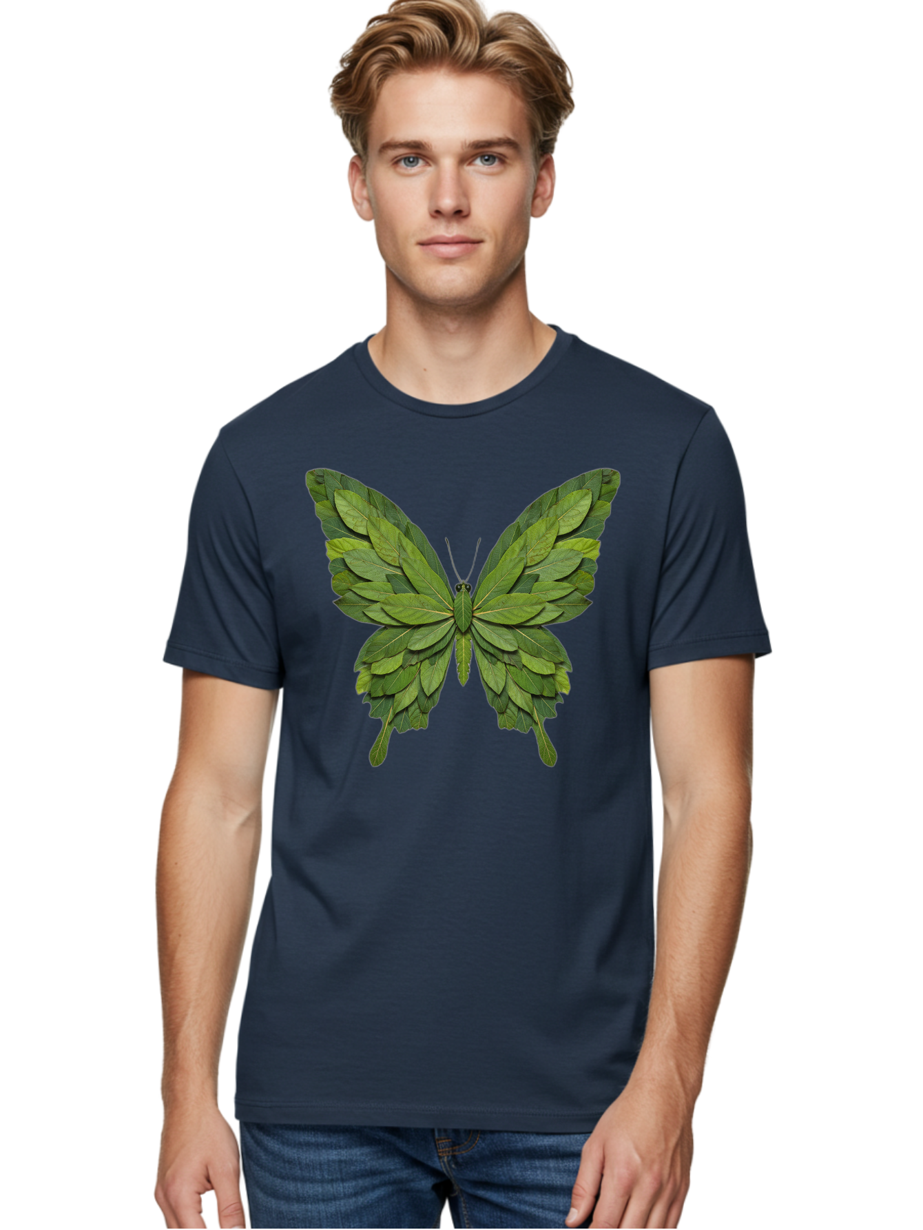 Butterfly-Made-Of-Leaves-2 Men'S Graphic Tee, 100% Cotton, Comfortable Casual Summer Wear, Machine Washable, Vintage Camera, Old Camera, Antique Camera, Black Camera, Classic Photography, Photography Equipment, Nostalgic Device, Film Camera, Bal913