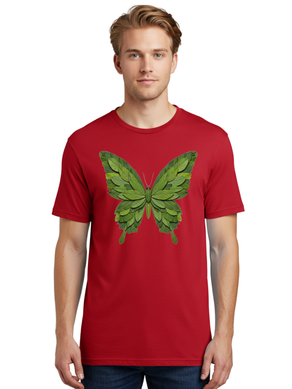 Butterfly-Made-Of-Leaves-2 Men'S Graphic Tee, 100% Cotton, Comfortable Casual Summer Wear, Machine Washable, Vintage Camera, Old Camera, Antique Camera, Black Camera, Classic Photography, Photography Equipment, Nostalgic Device, Film Camera, Bal913