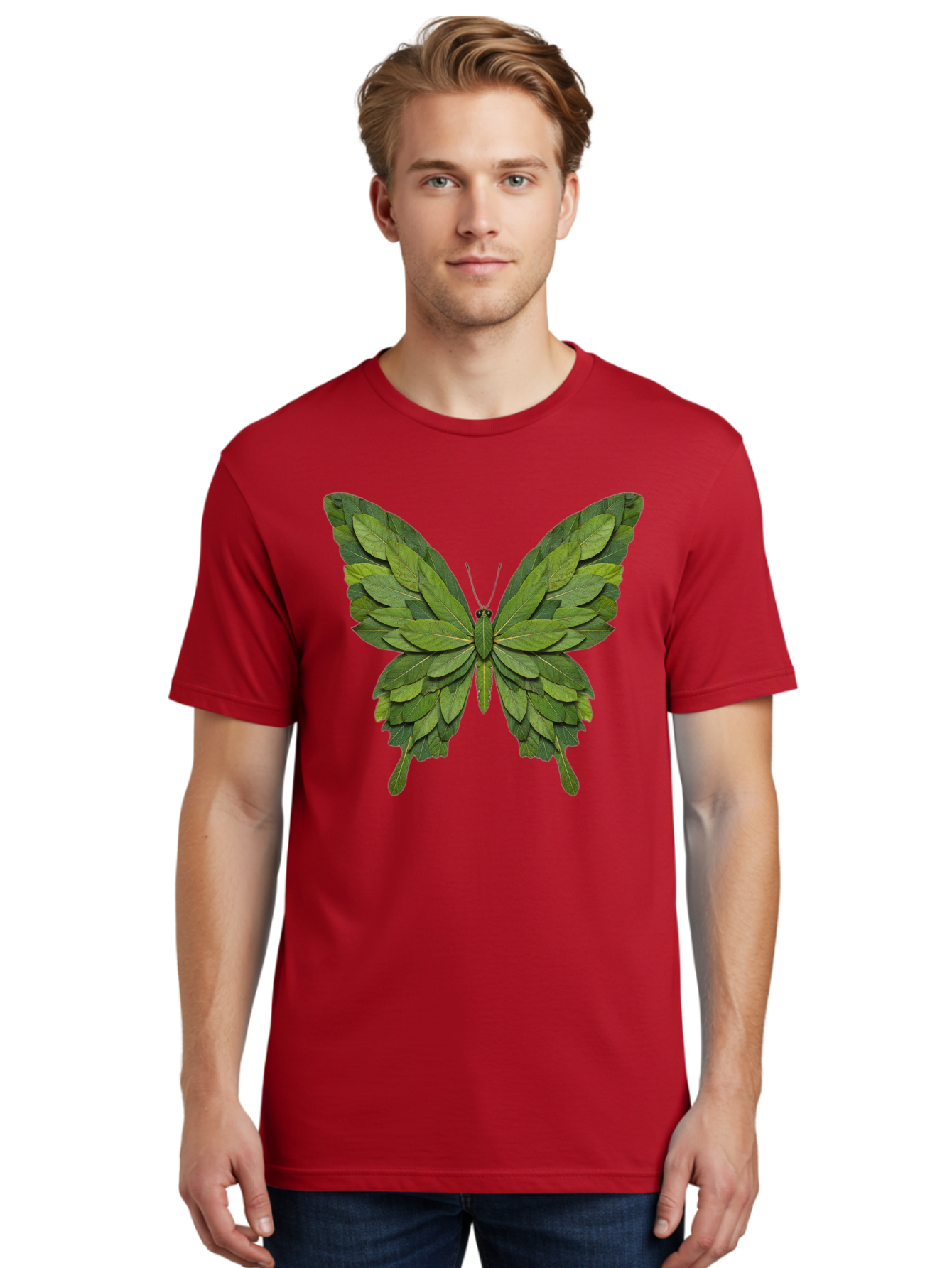 Butterfly-Made-Of-Leaves-2 Men'S Graphic Tee, 100% Cotton, Comfortable Casual Summer Wear, Machine Washable, Vintage Camera, Old Camera, Antique Camera, Black Camera, Classic Photography, Photography Equipment, Nostalgic Device, Film Camera, Bal913