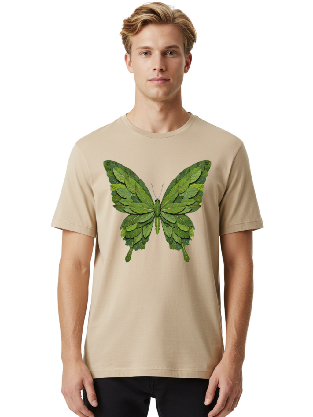 Butterfly-Made-Of-Leaves-2 Men'S Graphic Tee, 100% Cotton, Comfortable Casual Summer Wear, Machine Washable, Vintage Camera, Old Camera, Antique Camera, Black Camera, Classic Photography, Photography Equipment, Nostalgic Device, Film Camera, Bal913