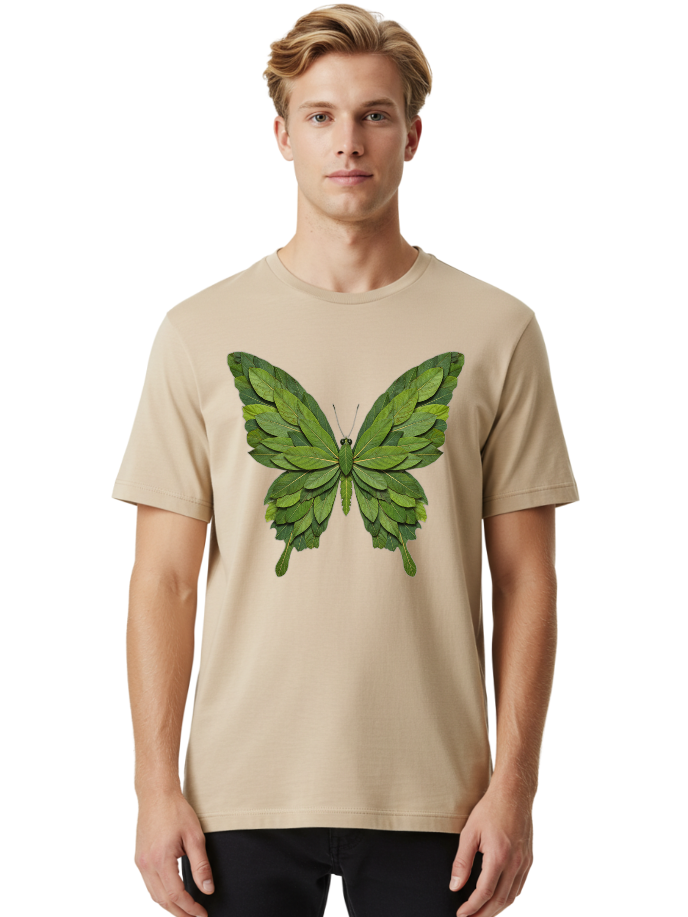 Butterfly-Made-Of-Leaves-2 Men'S Graphic Tee, 100% Cotton, Comfortable Casual Summer Wear, Machine Washable, Vintage Camera, Old Camera, Antique Camera, Black Camera, Classic Photography, Photography Equipment, Nostalgic Device, Film Camera, Bal913