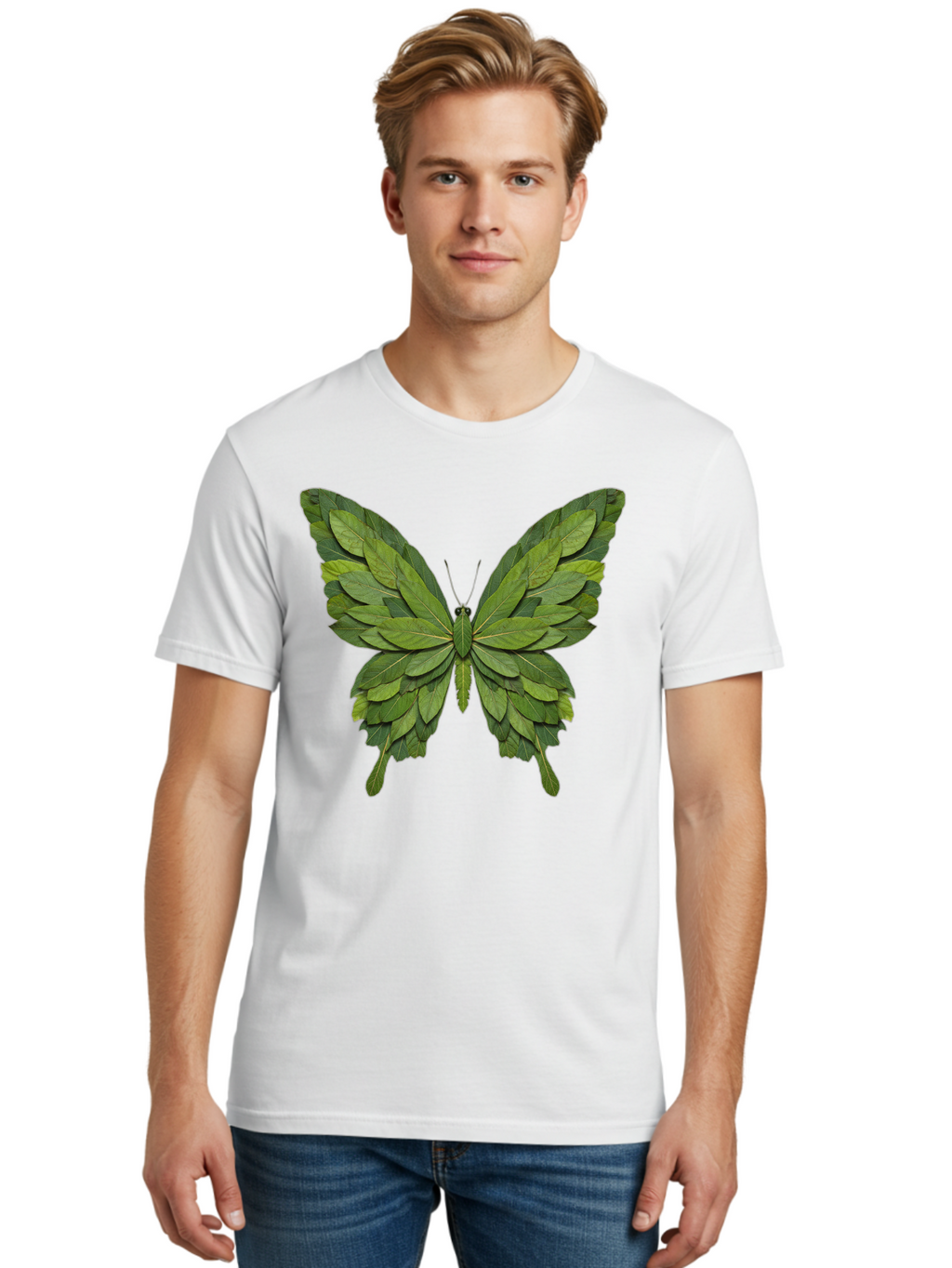 Butterfly-Made-Of-Leaves-2 Men'S Graphic Tee, 100% Cotton, Comfortable Casual Summer Wear, Machine Washable, Vintage Camera, Old Camera, Antique Camera, Black Camera, Classic Photography, Photography Equipment, Nostalgic Device, Film Camera, Bal913