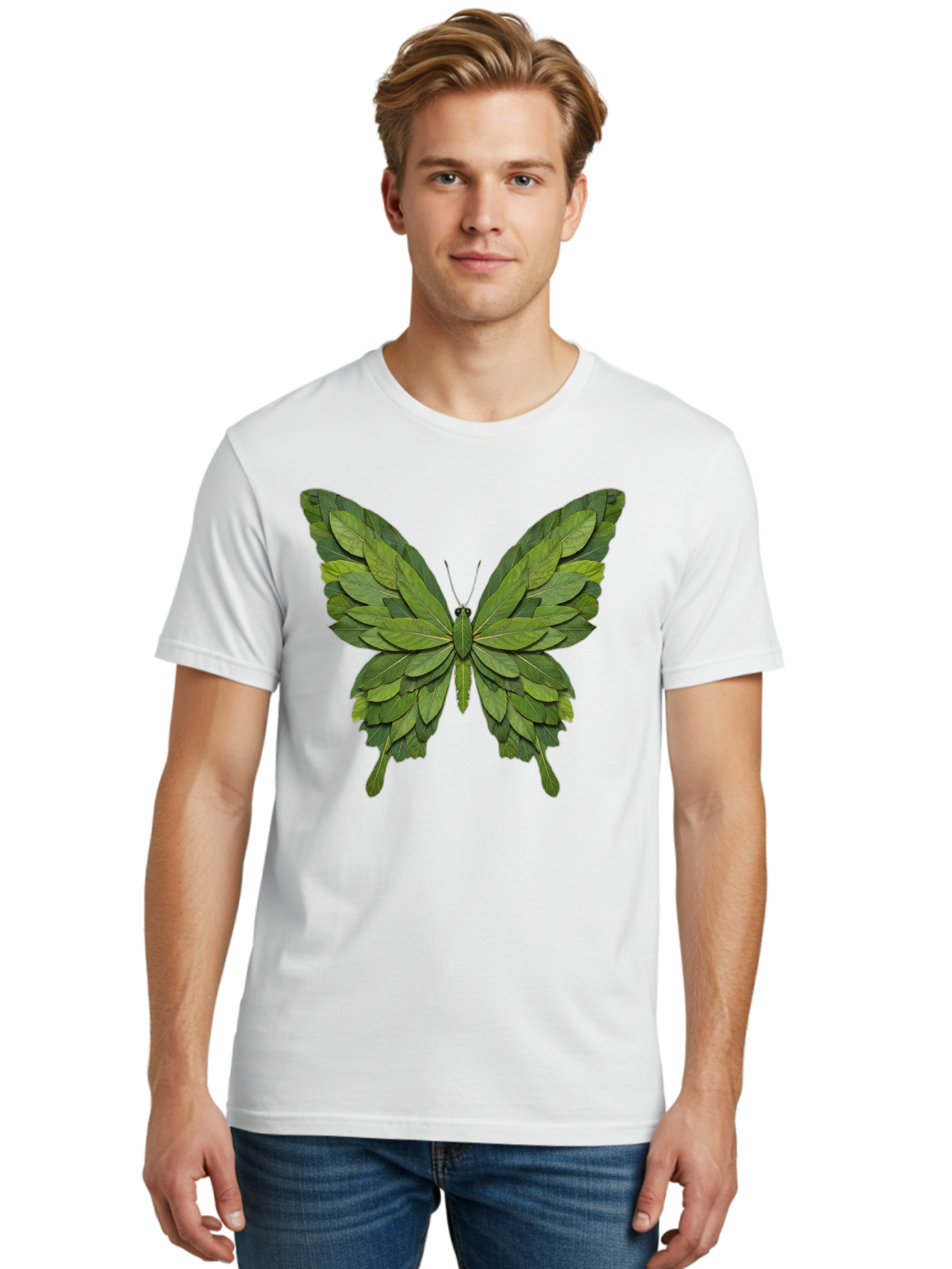 Butterfly-Made-Of-Leaves-2 Men'S Graphic Tee, 100% Cotton, Comfortable Casual Summer Wear, Machine Washable, Vintage Camera, Old Camera, Antique Camera, Black Camera, Classic Photography, Photography Equipment, Nostalgic Device, Film Camera, Bal913