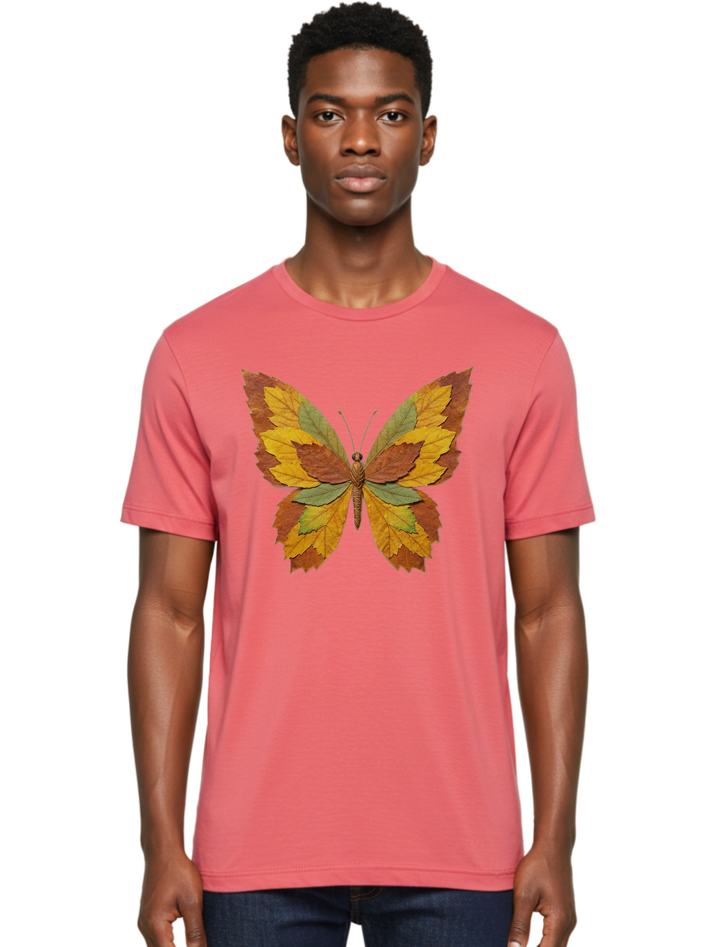 Butterfly-Made-Of-Leaves Men'S Graphic Tee, 100% Cotton, Comfortable Casual Summer Wear, Machine Washable, Vintage Camera, Old Camera, Antique Camera, Black Camera, Classic Photography, Photography Equipment, Nostalgic Device, Film Camera, Bal914
