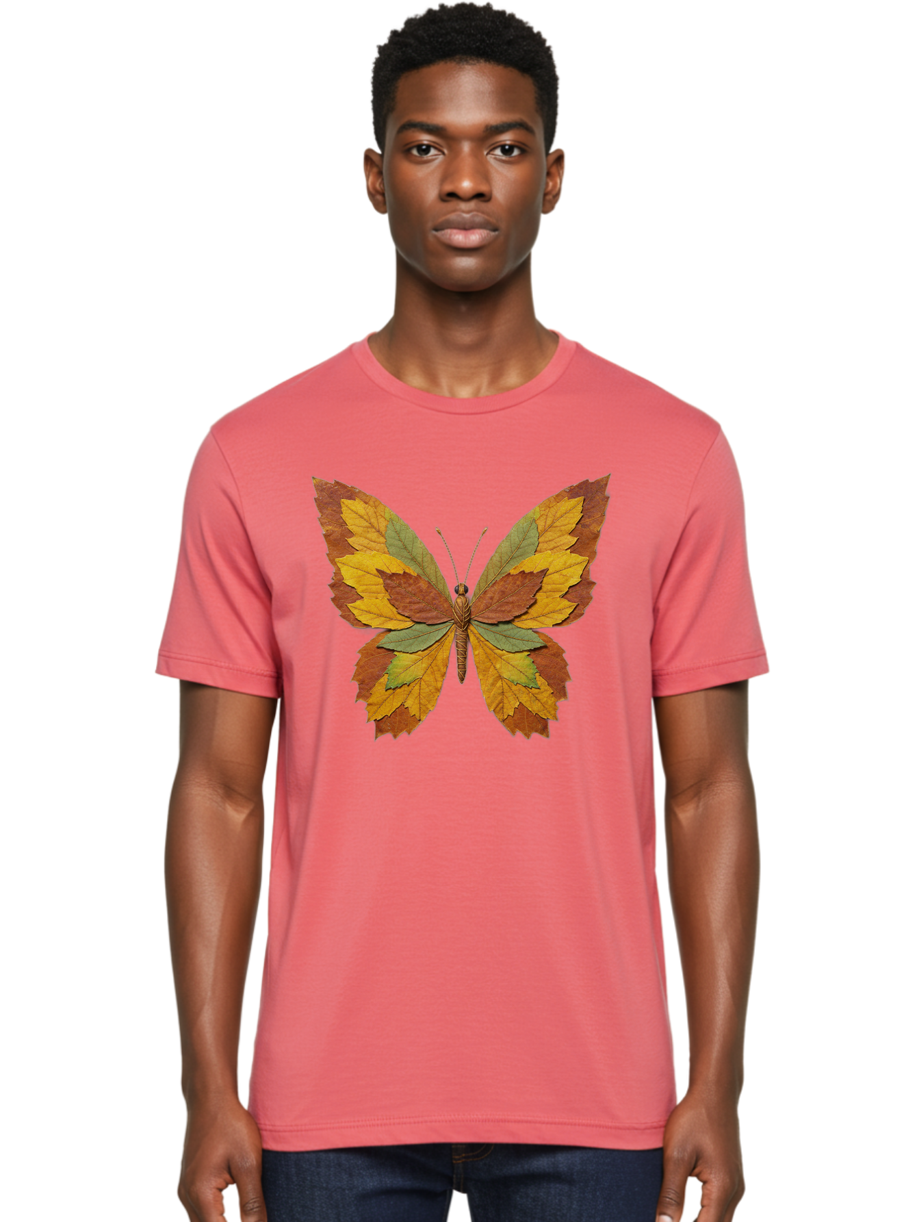 Butterfly-Made-Of-Leaves Men'S Graphic Tee, 100% Cotton, Comfortable Casual Summer Wear, Machine Washable, Vintage Camera, Old Camera, Antique Camera, Black Camera, Classic Photography, Photography Equipment, Nostalgic Device, Film Camera, Bal914